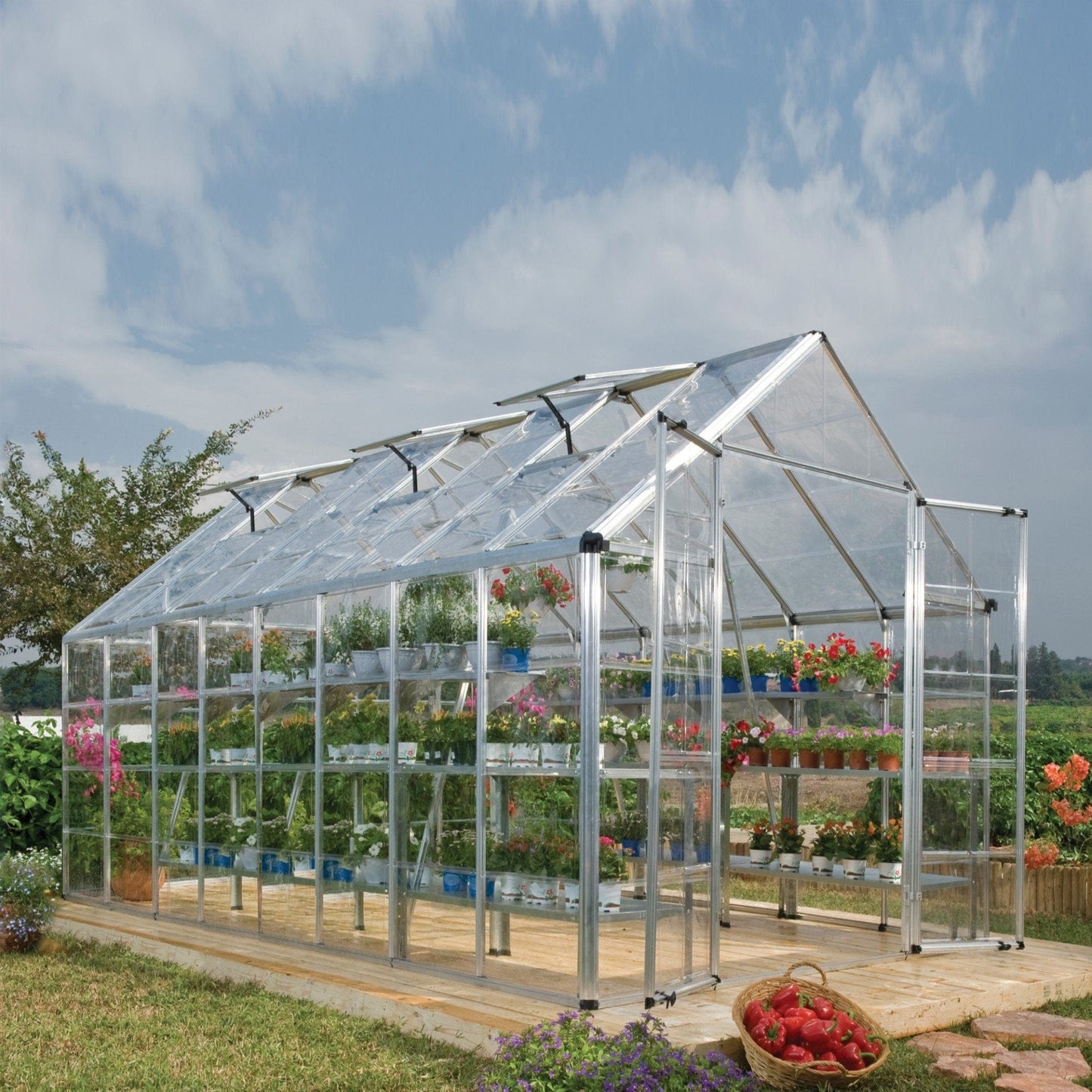 Palram - Canopia Snap & Grow Greenhouse - 8' Wide - Silver - mygreenhousestore.com