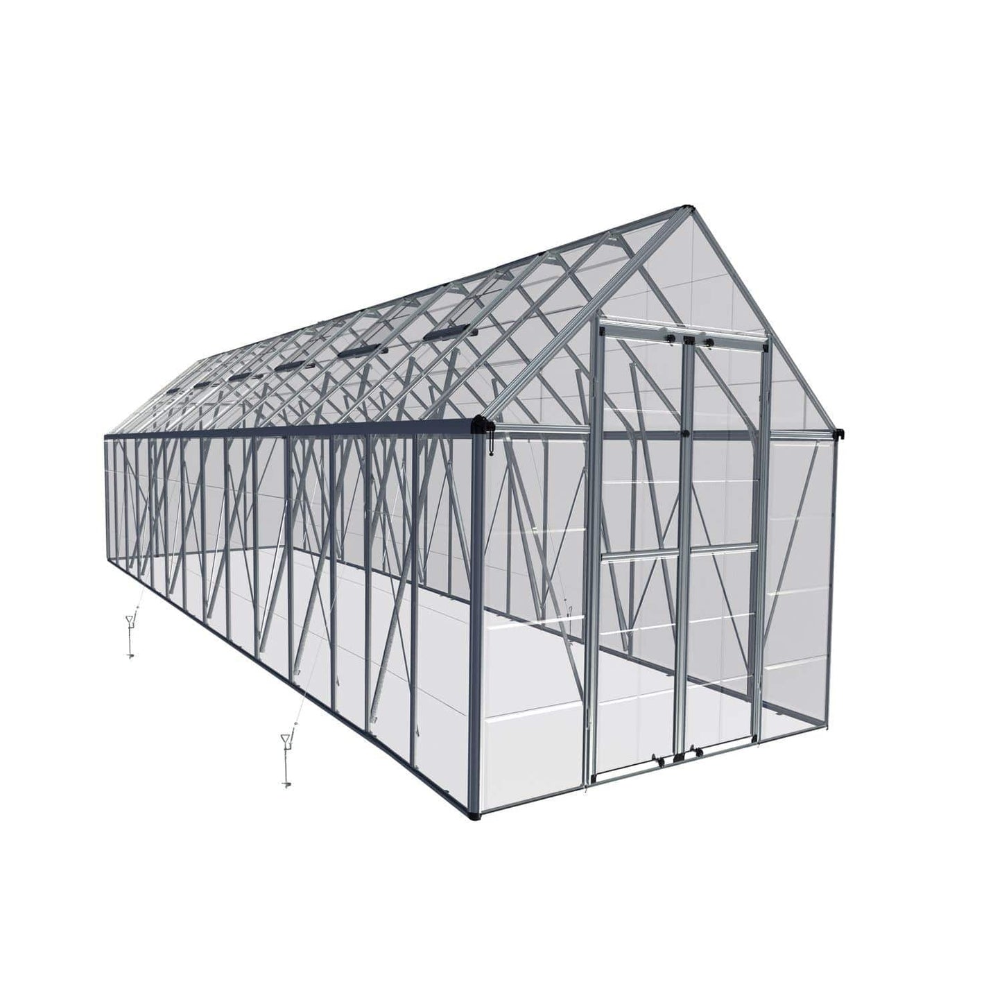 Palram - Canopia Greenhouse Kit 8' x 28' Palram - Canopia | Snap & Grow Greenhouse - 8' Wide - Silver HG8028