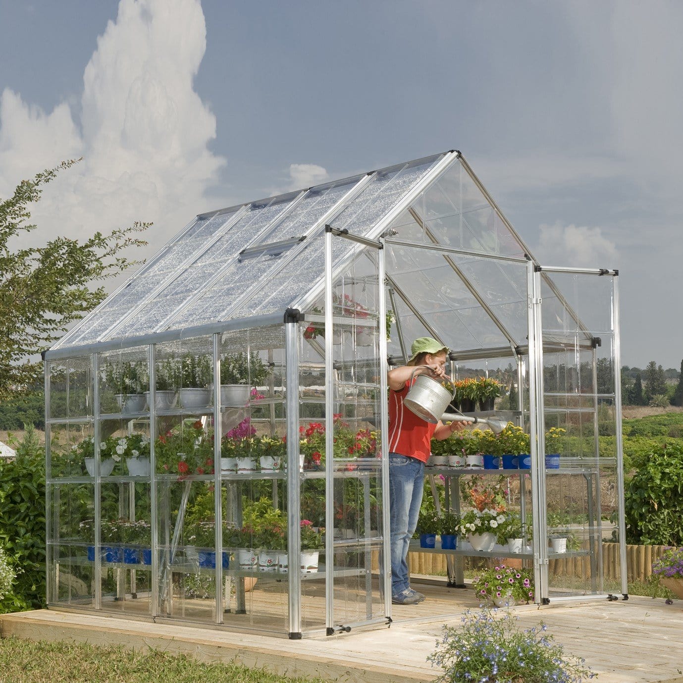 Palram - Canopia Snap & Grow Greenhouse - 8' Wide - Silver - mygreenhousestore.com