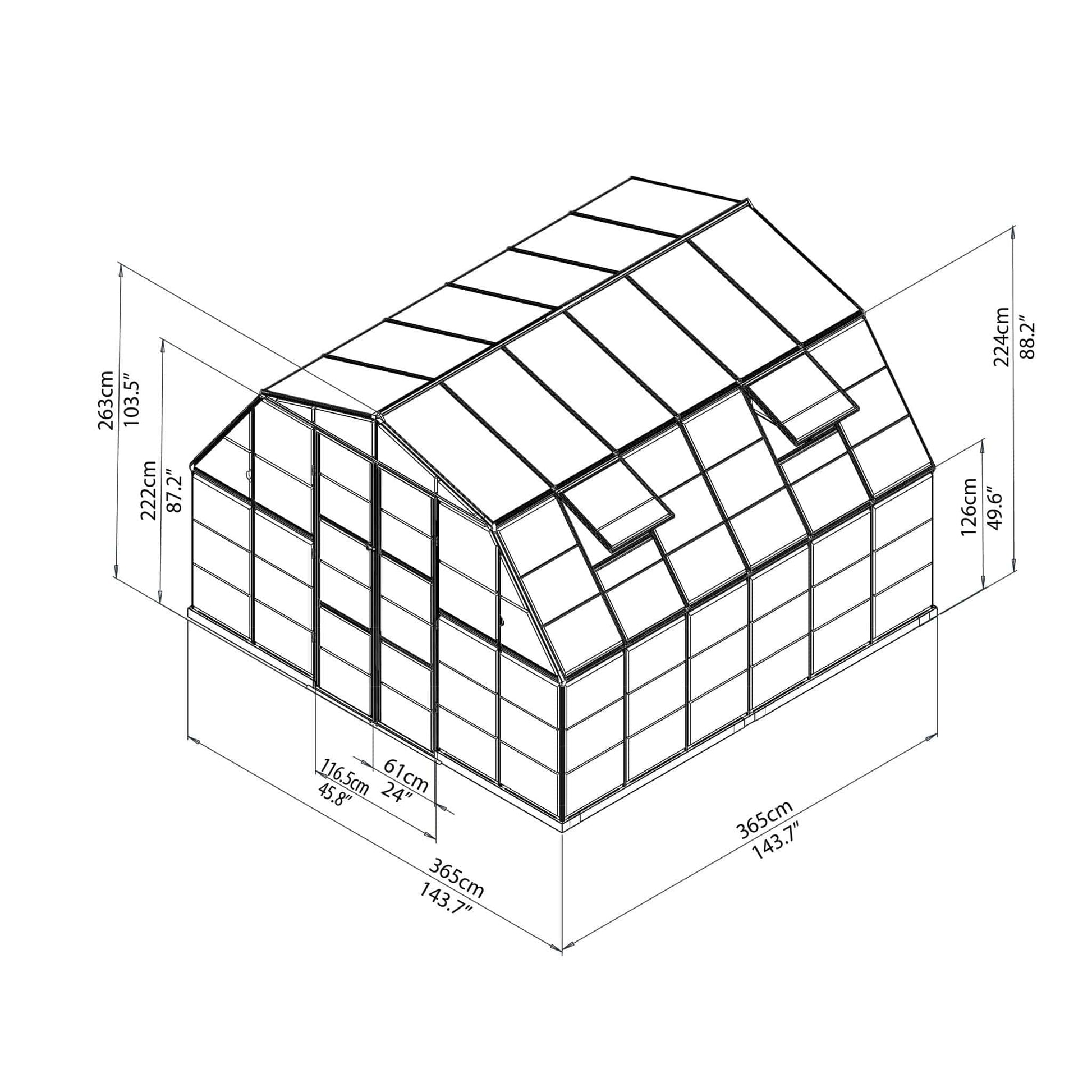 Palram - Canopia Americana 12' x 12' Greenhouse - mygreenhousestore.com