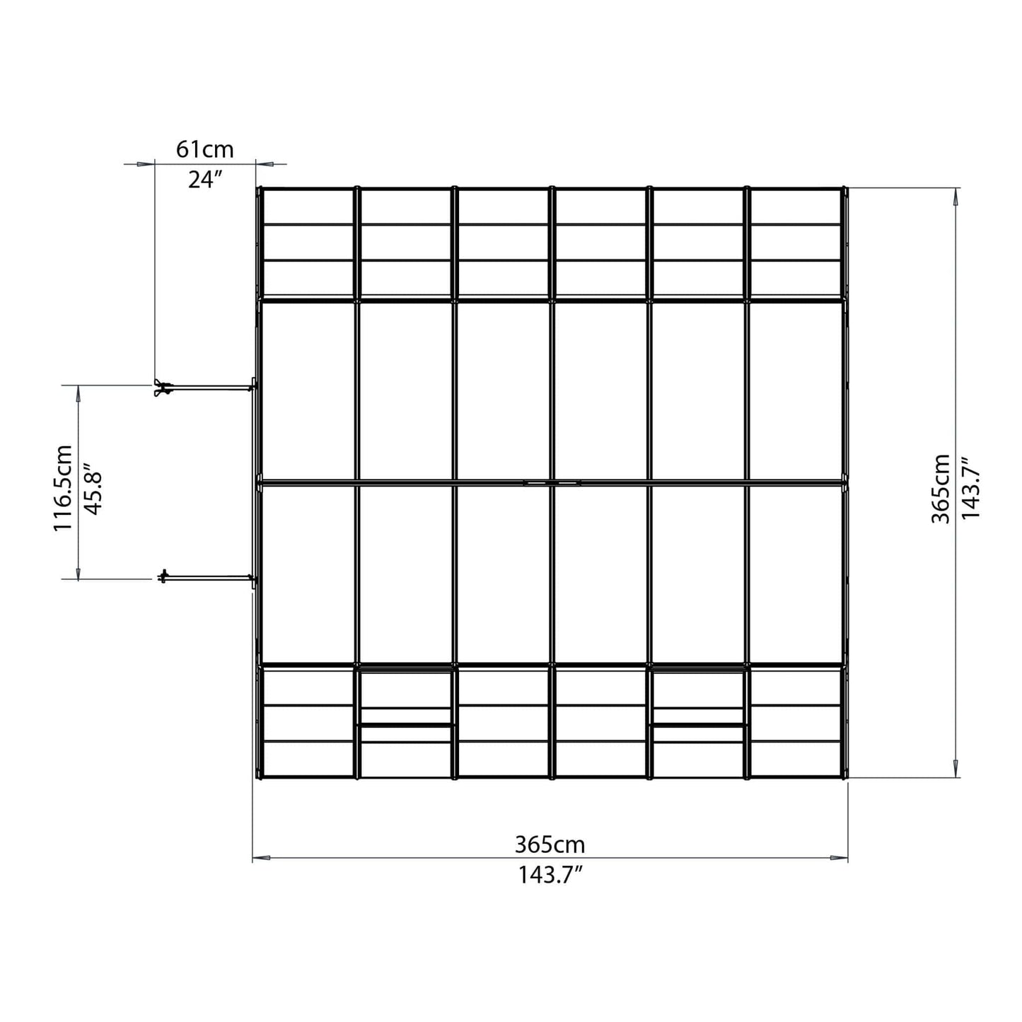 Palram - Canopia Americana 12' x 12' Greenhouse - mygreenhousestore.com