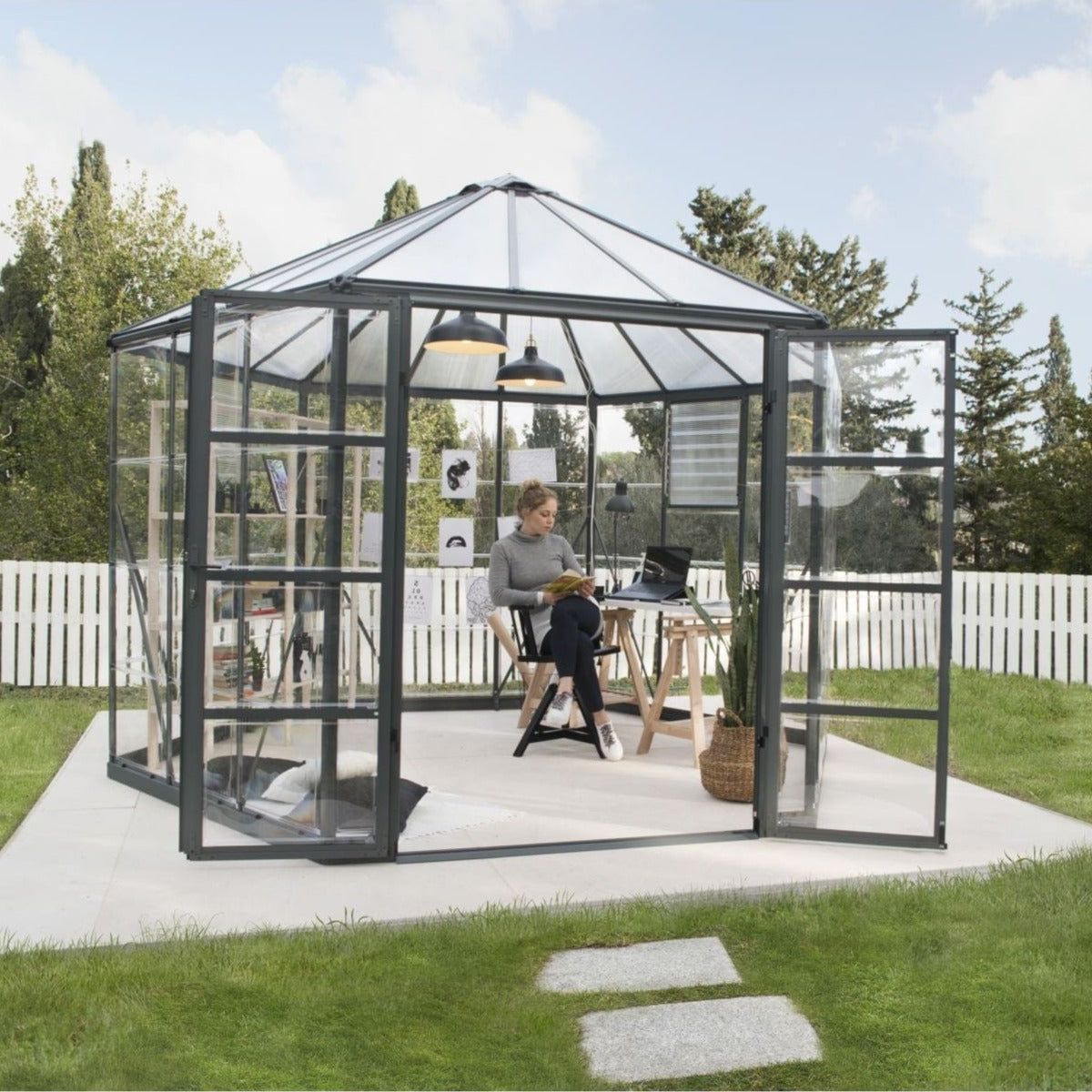 Palram - Canopia Greenhouse Kit Palram - Canopia | Oasis Hex 12' Greenhouse HG6005