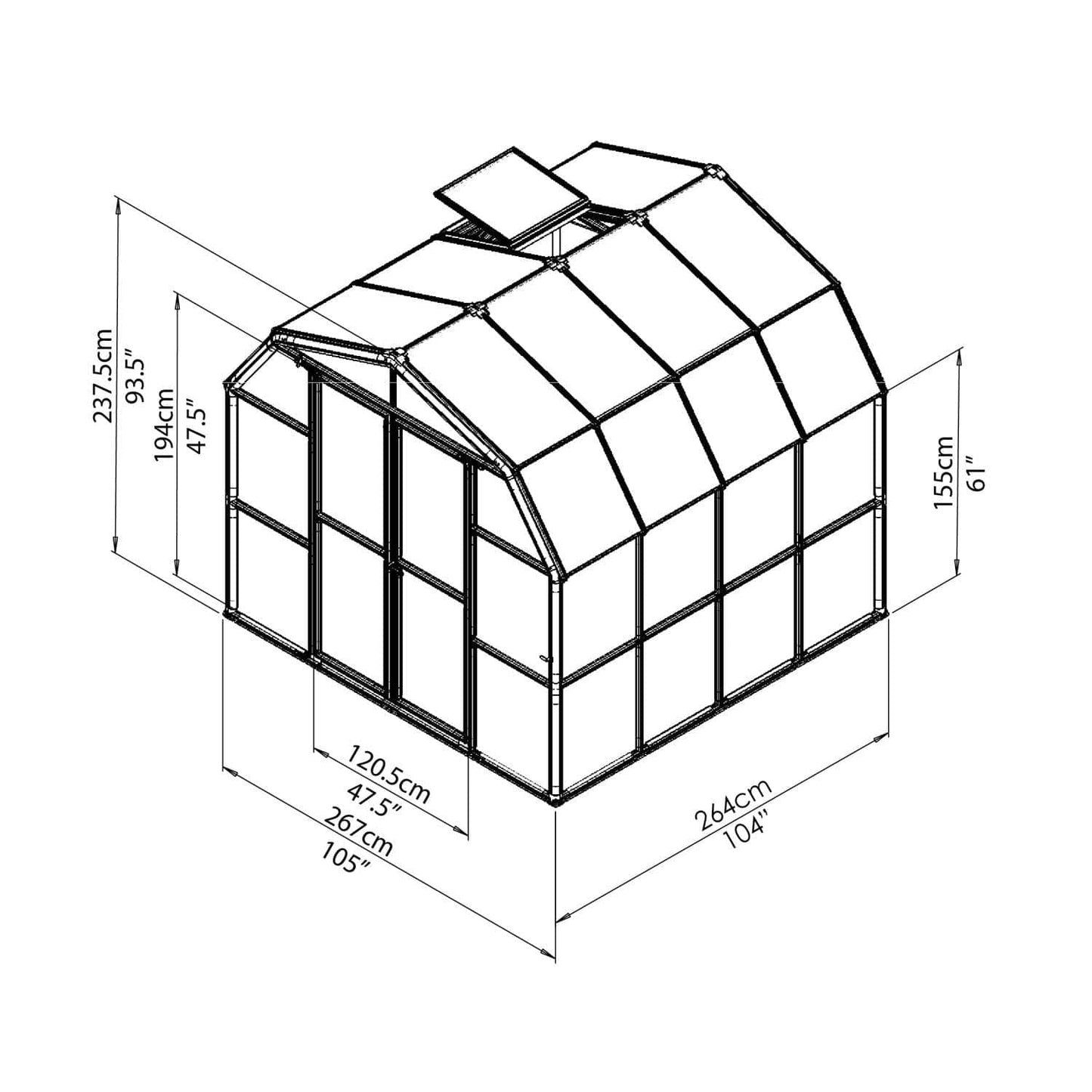 Palram - Canopia Greenhouse Kit Palram - Canopia | Prestige 8x8 ft Diffused Greenhouse Package HG7308