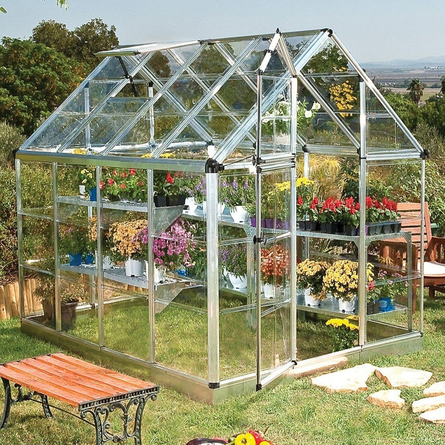 Palram - Canopia Snap & Grow Greenhouse - 6' Wide - Silver - mygreenhousestore.com