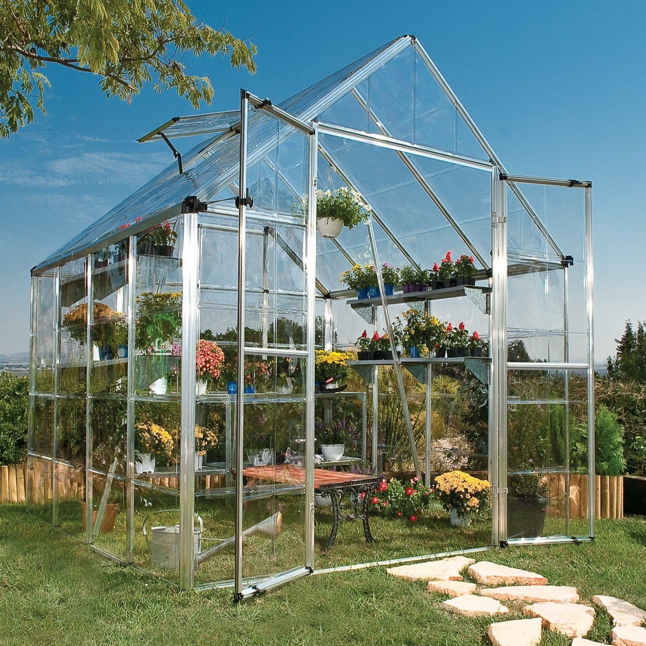 Palram - Canopia Snap & Grow Greenhouse - 8' Wide - Silver - mygreenhousestore.com