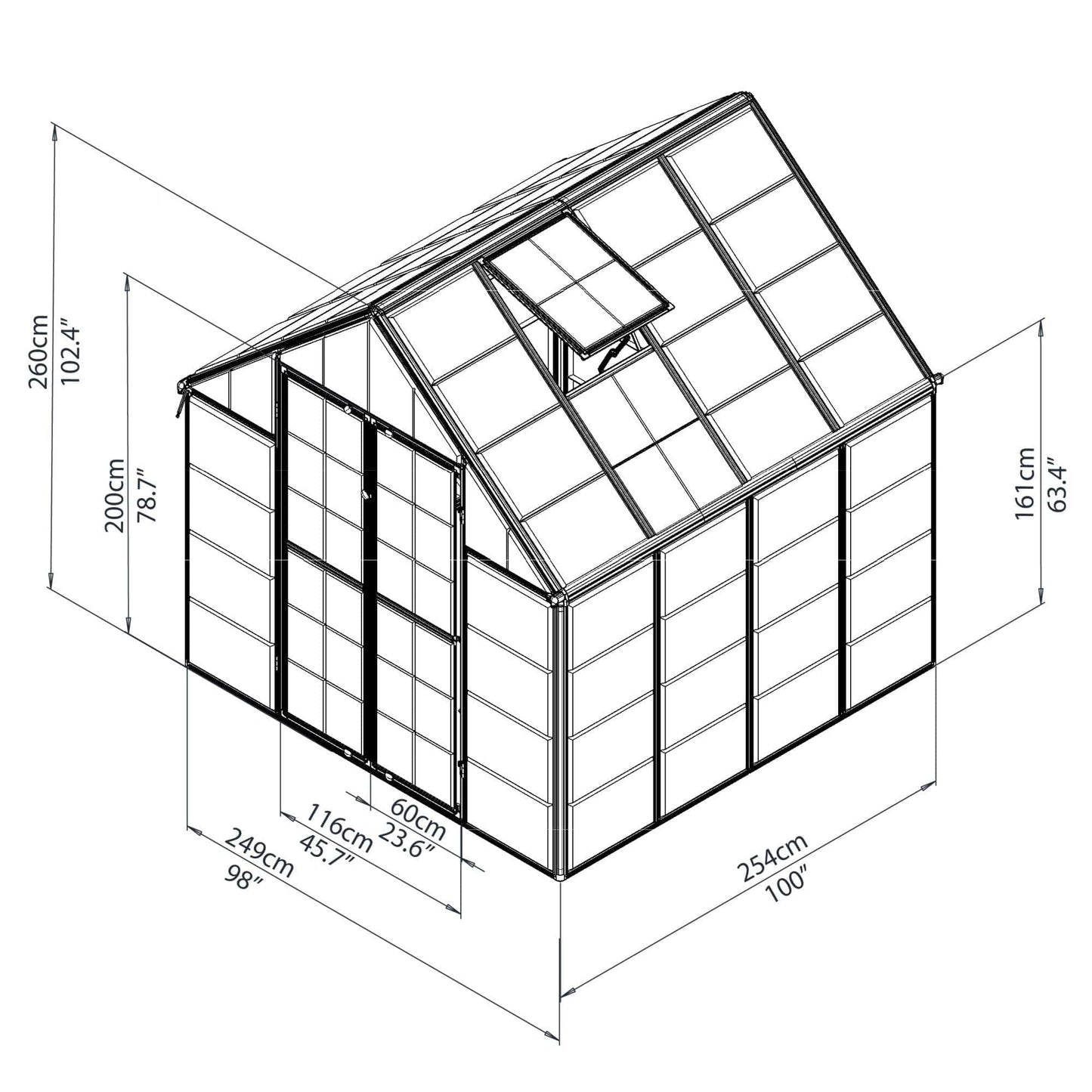 Palram - Canopia Snap & Grow Greenhouse - 8' Wide - Silver - mygreenhousestore.com
