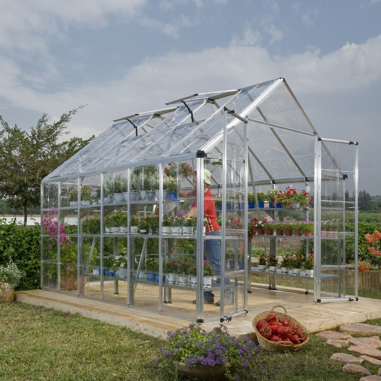 Palram - Canopia Snap & Grow Greenhouse - 8' Wide - Silver - mygreenhousestore.com