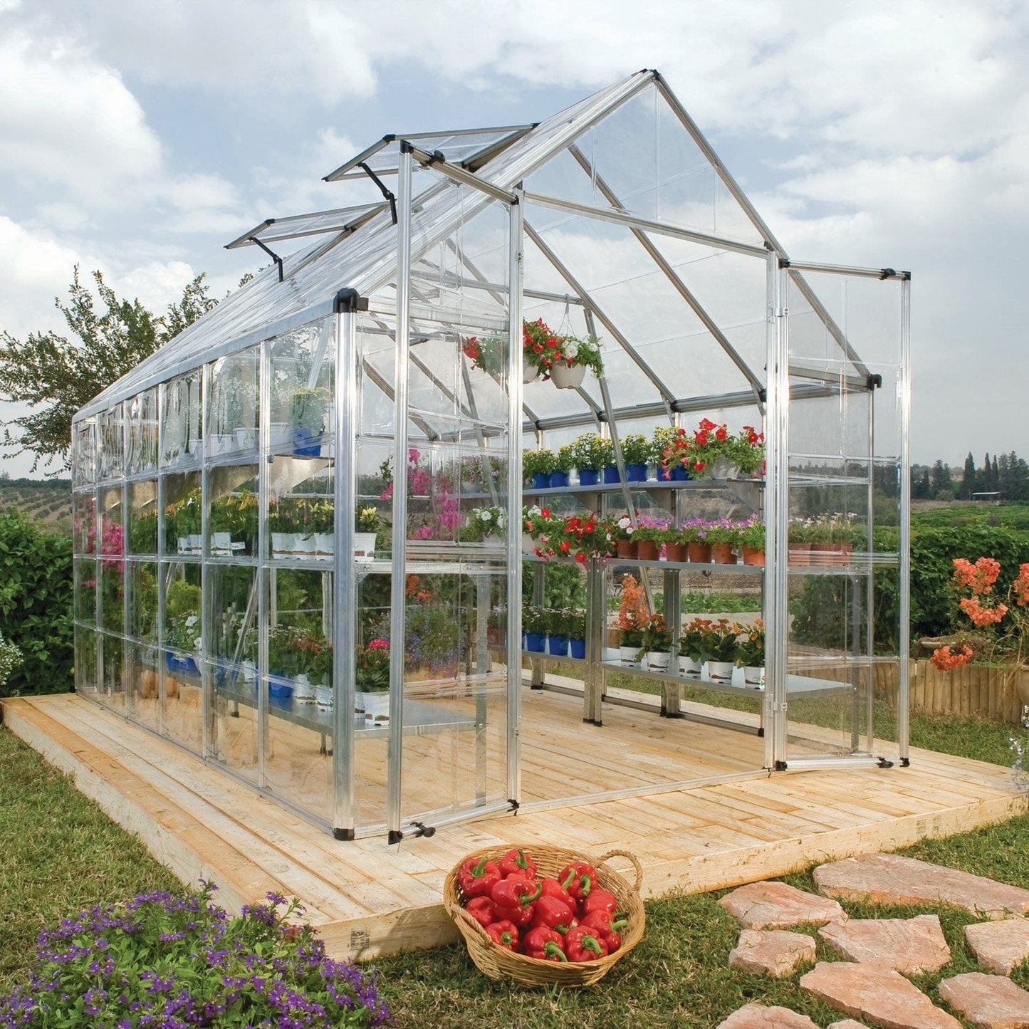 Palram - Canopia Snap & Grow Greenhouse - 8' Wide - Silver - mygreenhousestore.com