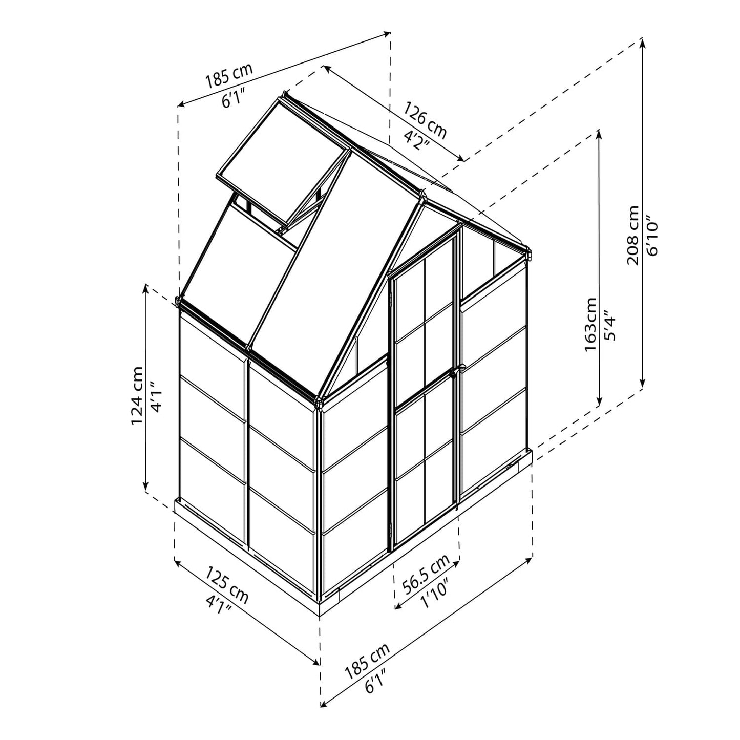 Palram - Canopia Greenhouses Palram - Canopia | Hybrid Greenhouse 6x4 Ft - Gray HG5504Y