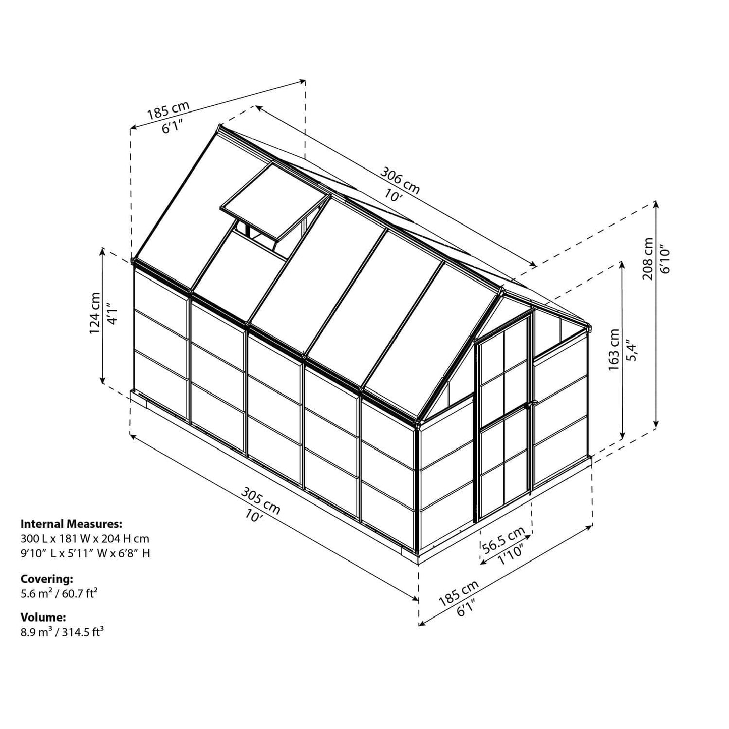 Palram - Canopia Greenhouses Palram - Canopia | Mythos Greenhouse 6x10 Ft - Gray HG5010Y