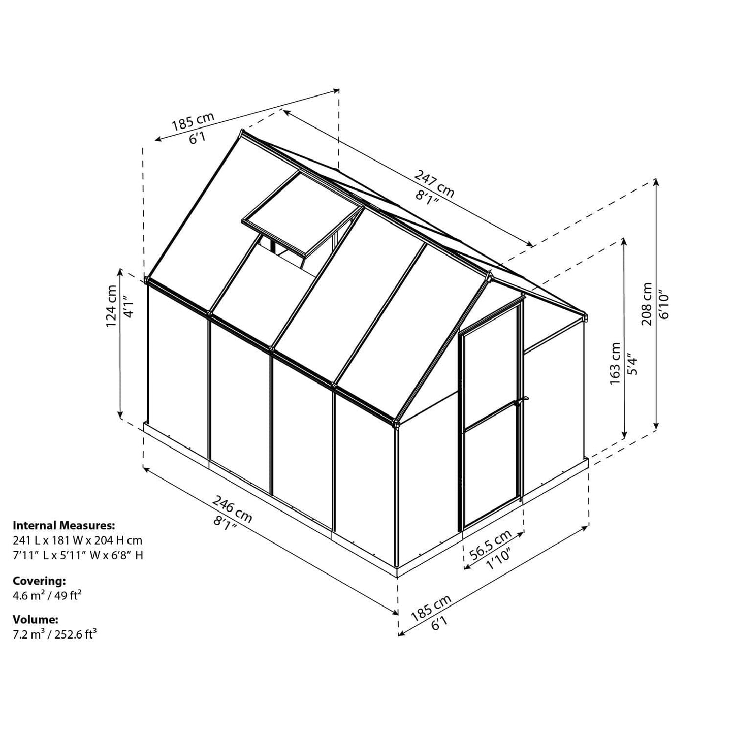 Palram - Canopia Greenhouses Palram - Canopia | Mythos Greenhouse 6x8 Ft - Gray HG5008Y