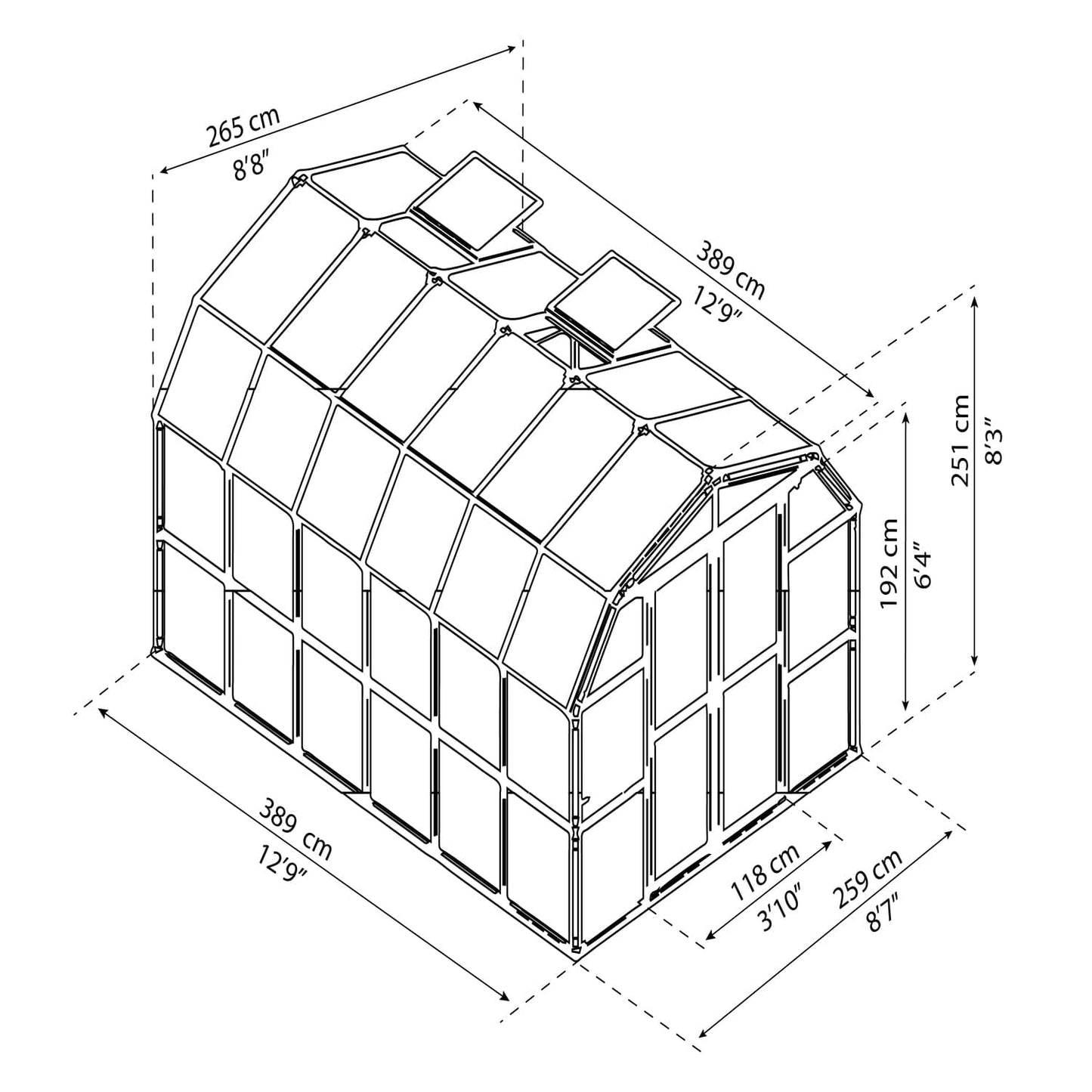 Palram - Canopia Greenhouses Palram - Canopia | Prestige 8x12 ft Clear Greenhouse Package HG7312C