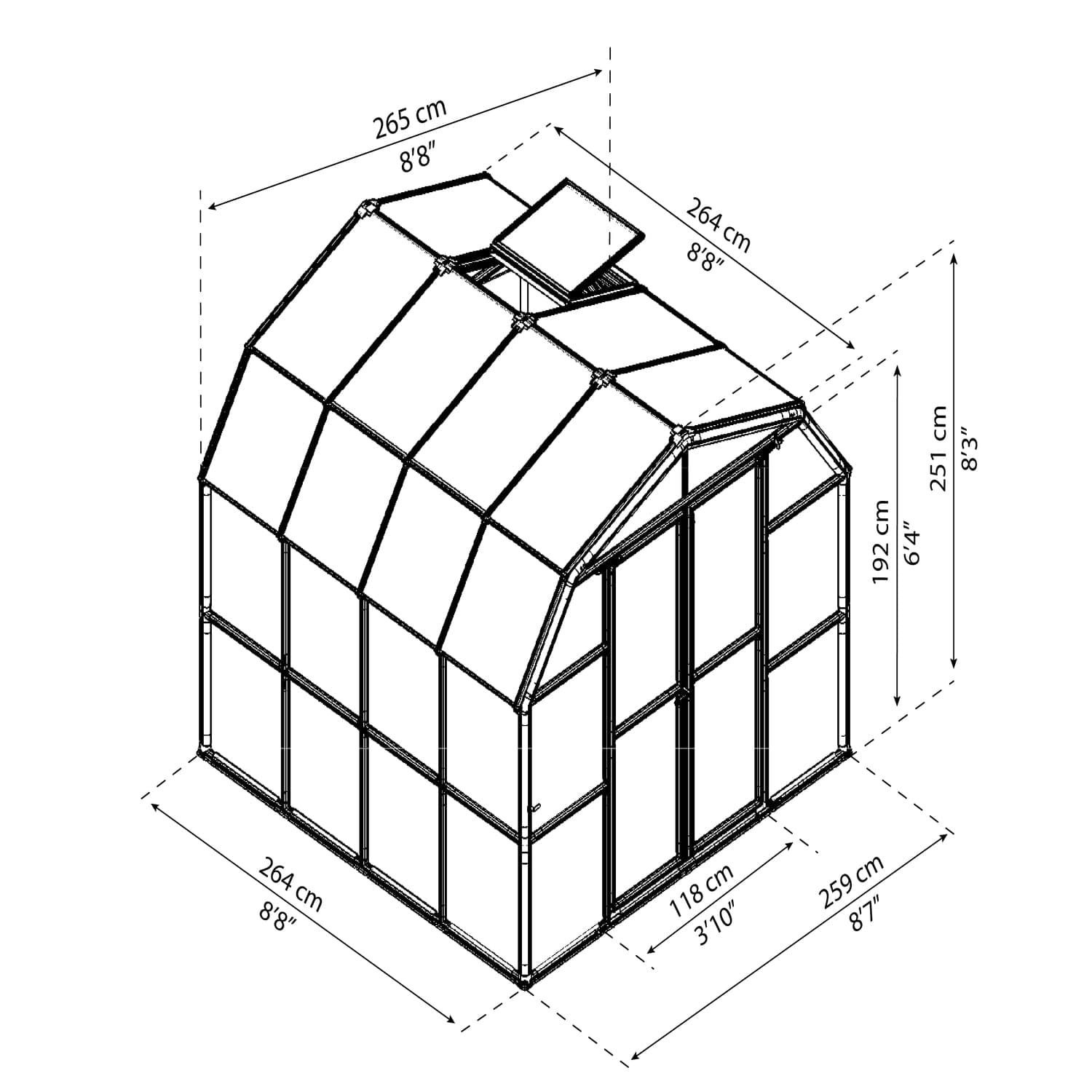 Palram - Canopia Greenhouses Palram - Canopia | Prestige 8x8 ft Clear Greenhouse Package HG7308C