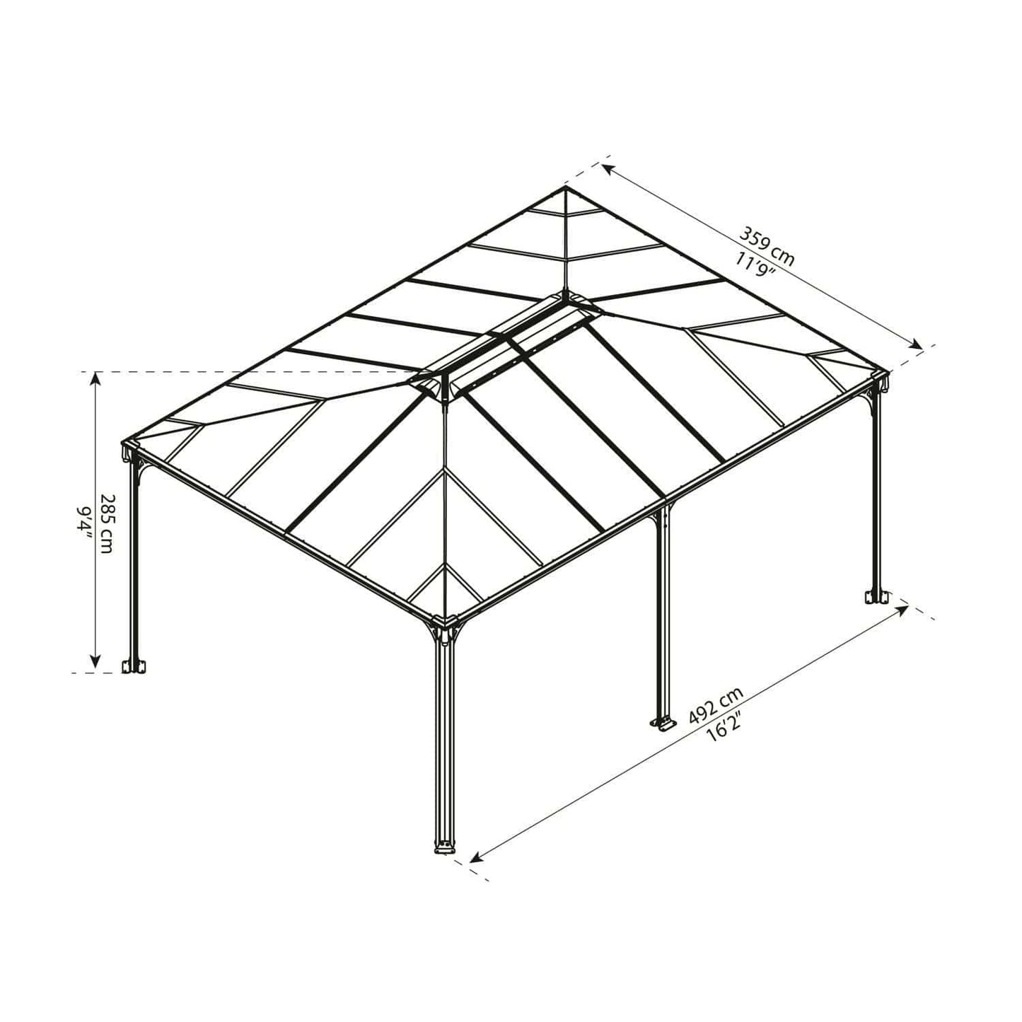 Palram - Canopia Hardtop Gazebos Palram - Canopia | Martinique 5000 12' x 16' Garden Gazebo HG9171