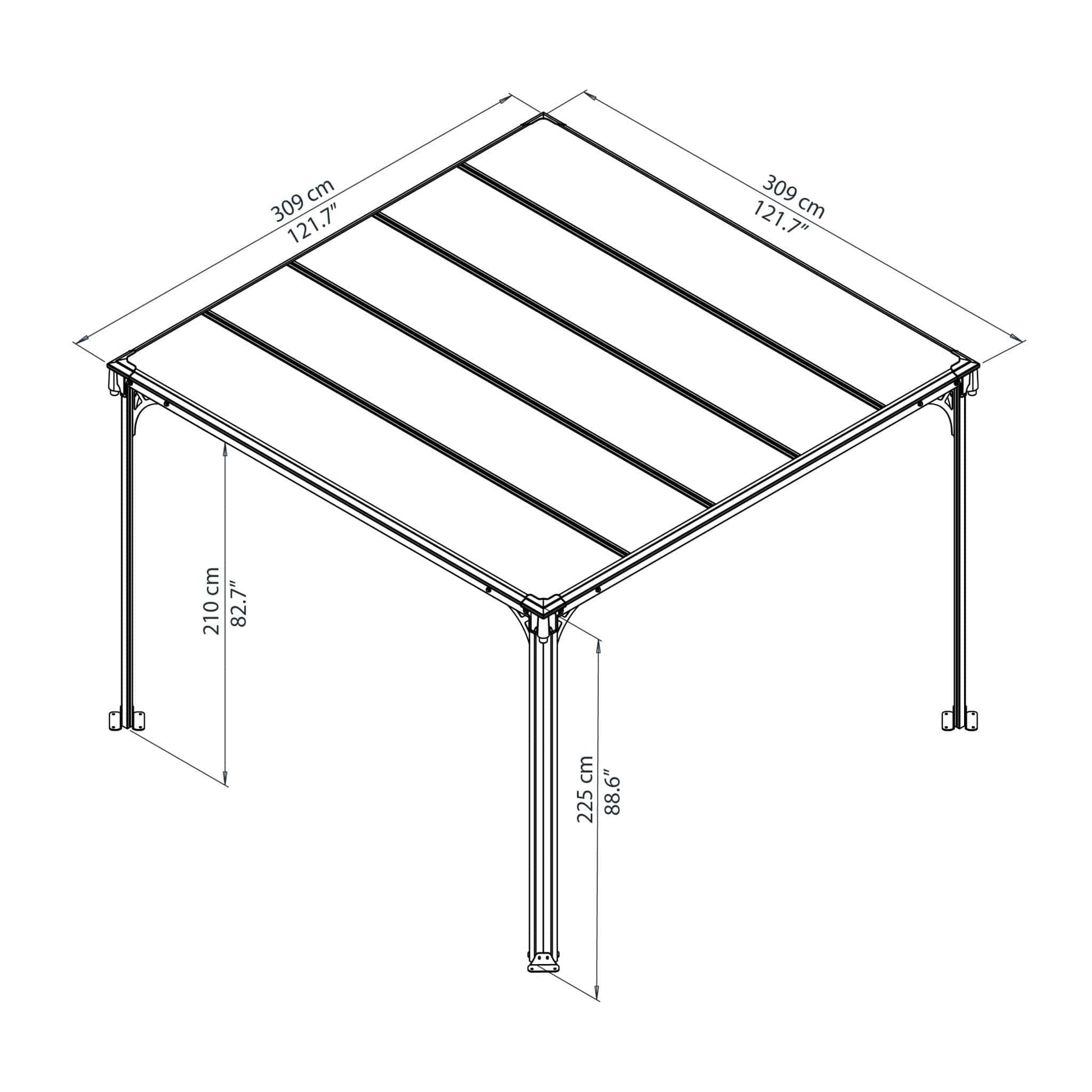 Palram - Canopia Milano 3000 10' x 10' Gazebo - mygreenhousestore.com