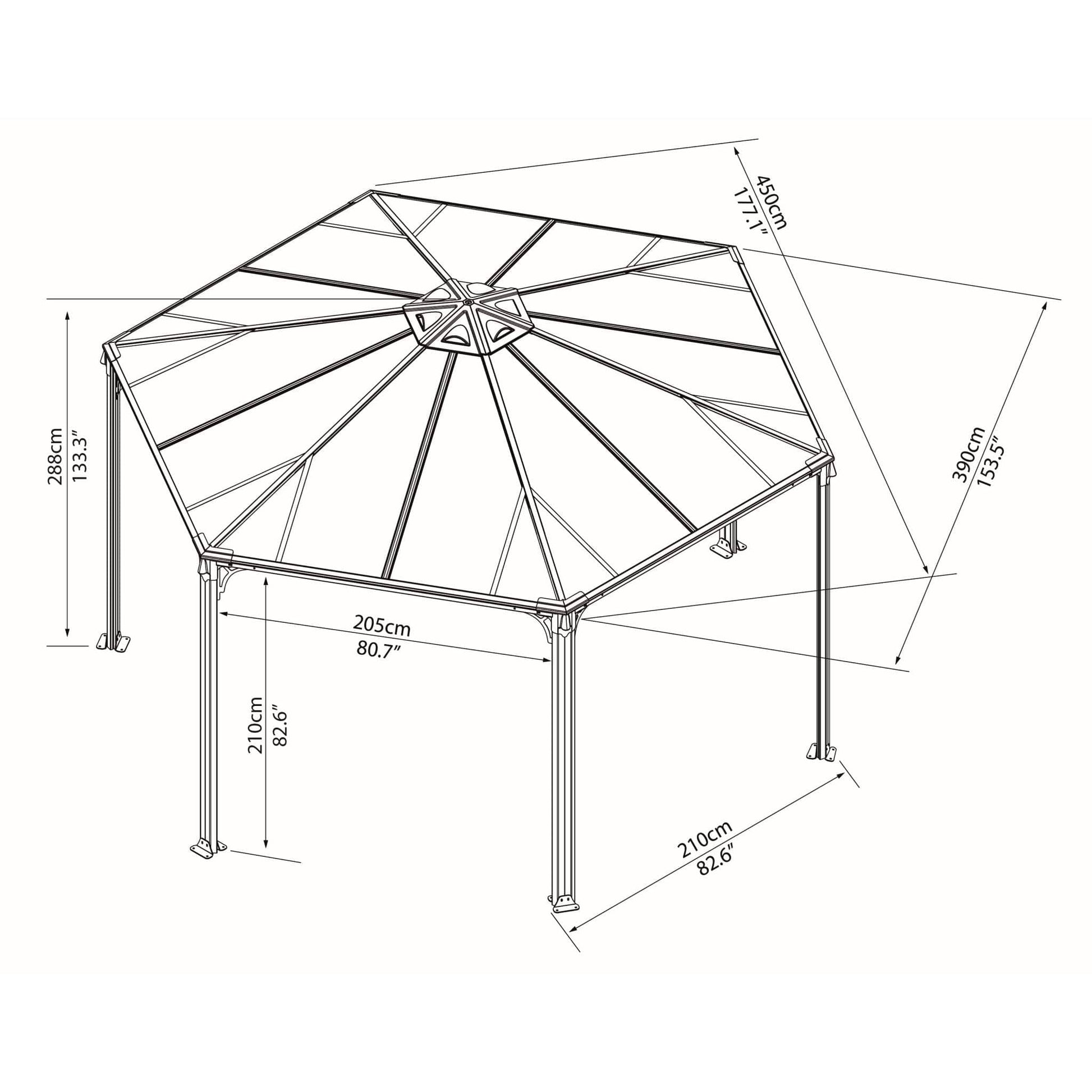 Palram - Canopia Monaco Hexagon Garden Gazebo - mygreenhousestore.com