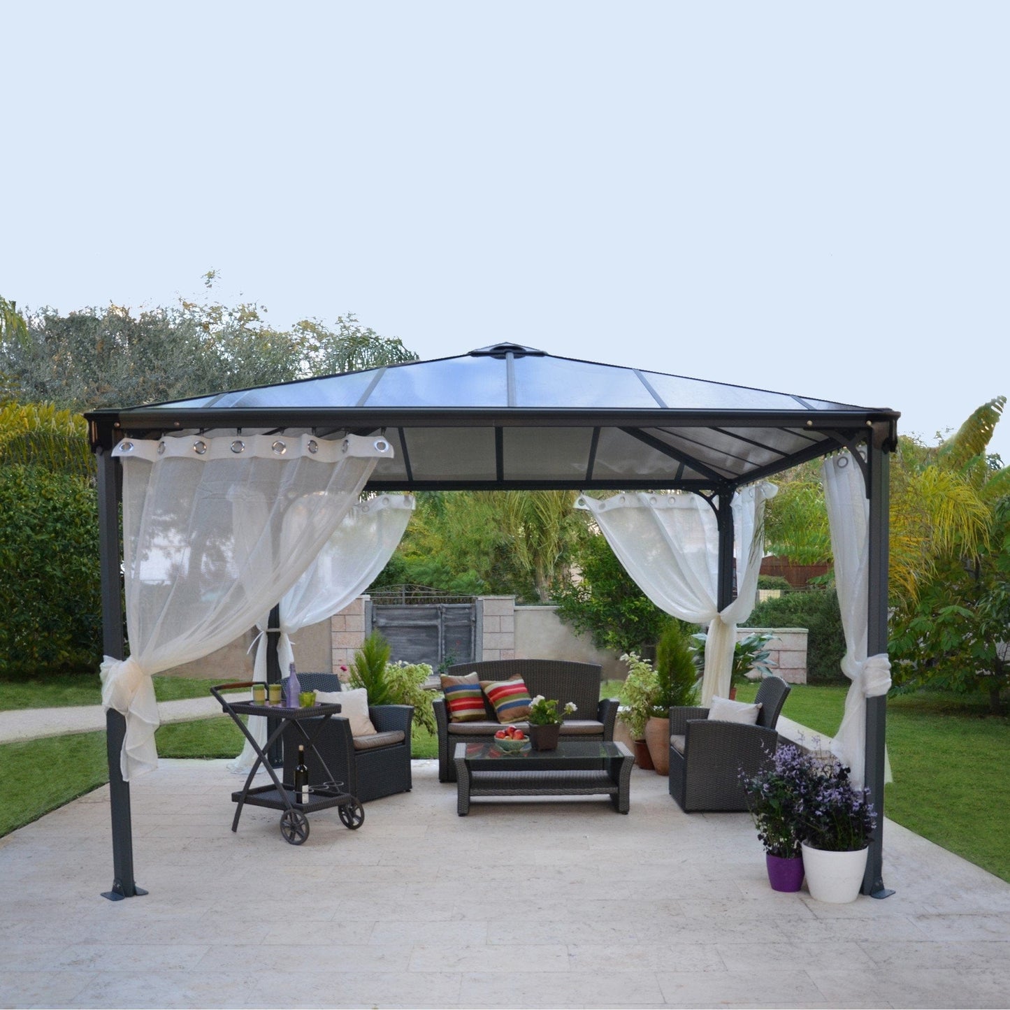 Palram - Canopia Palermo and Milano Gazebo Netting Set - 4 Piece - mygreenhousestore.com