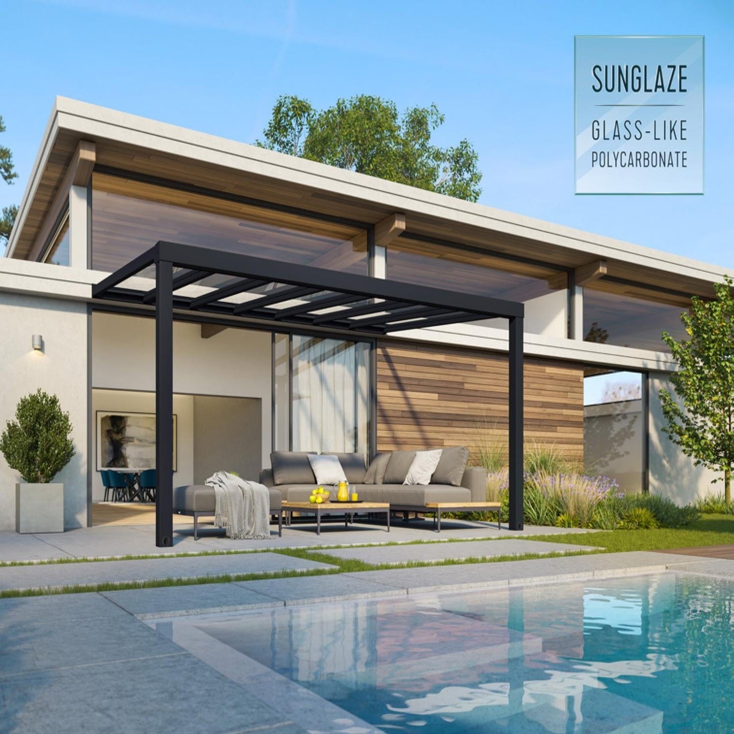 Palram - Canopia Patio Cover Palram - Canopia | Stockholm 11x17 ft Patio Cover - Gray/Clear HG9455