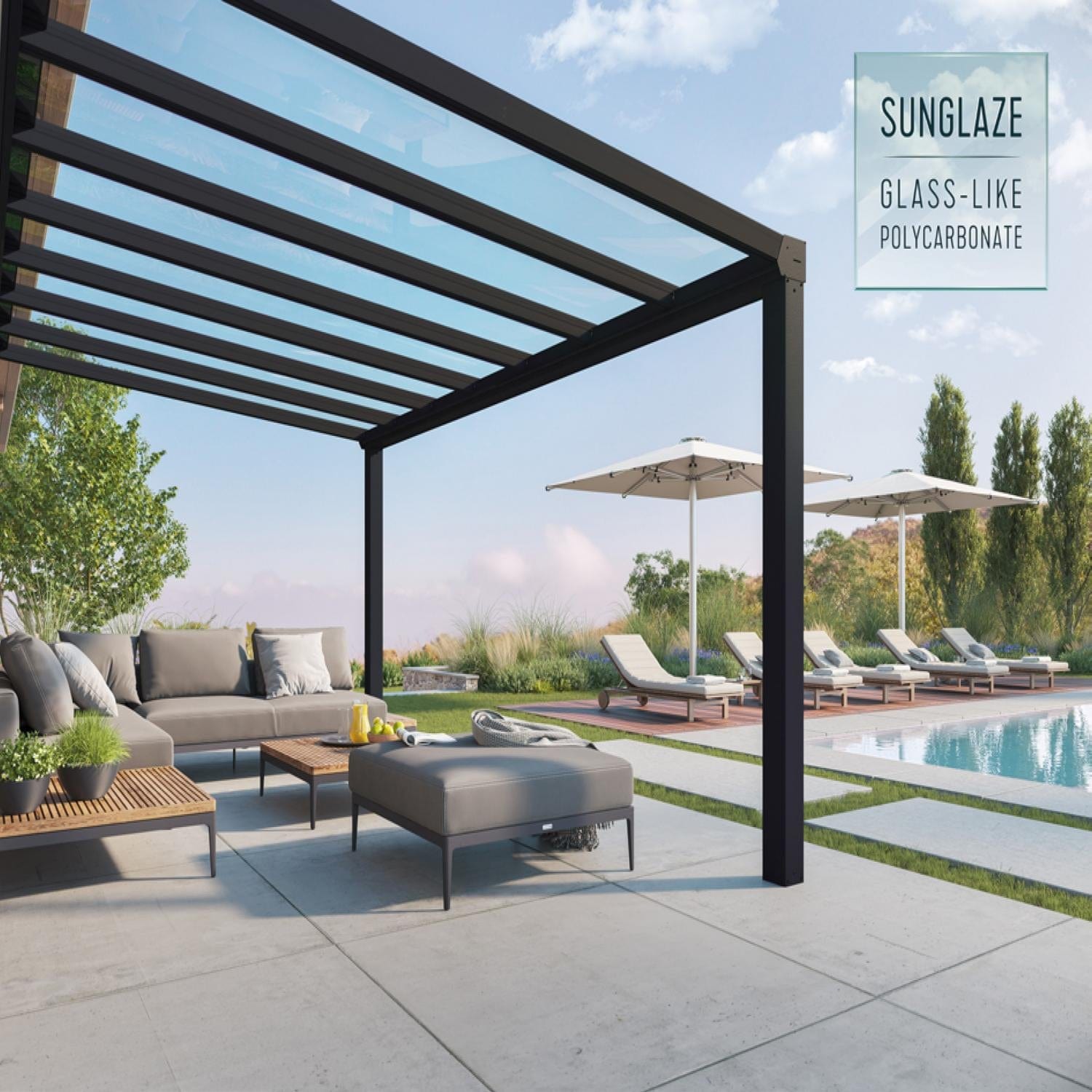 Palram - Canopia Patio Cover Palram - Canopia | Stockholm 11x17 ft Patio Cover - Gray/Clear HG9455