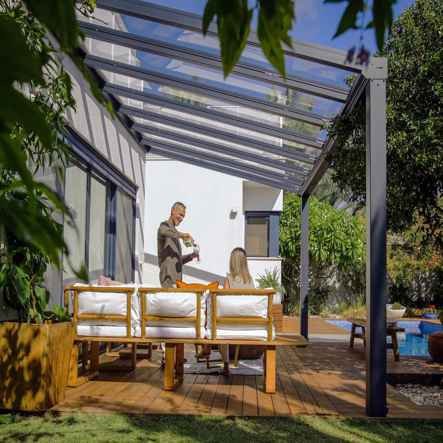 Palram - Canopia Patio Cover Palram - Canopia | Stockholm 11x17 ft Patio Cover - Gray/Clear HG9455