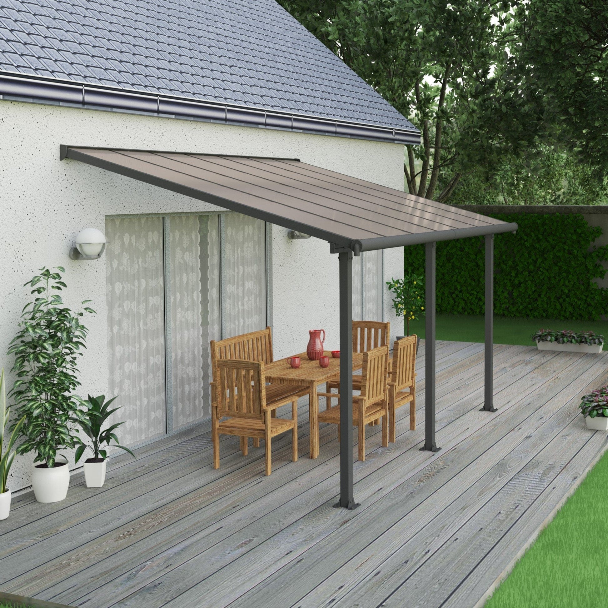 Palram - Canopia Olympia Patio Cover - Gray - mygreenhousestore.com