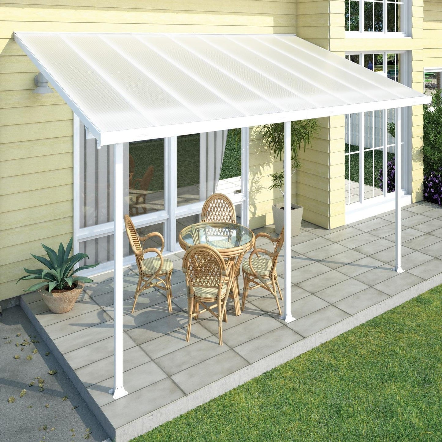 Palram - Canopia | 10 ft Wide Feria Patio Cover - White White