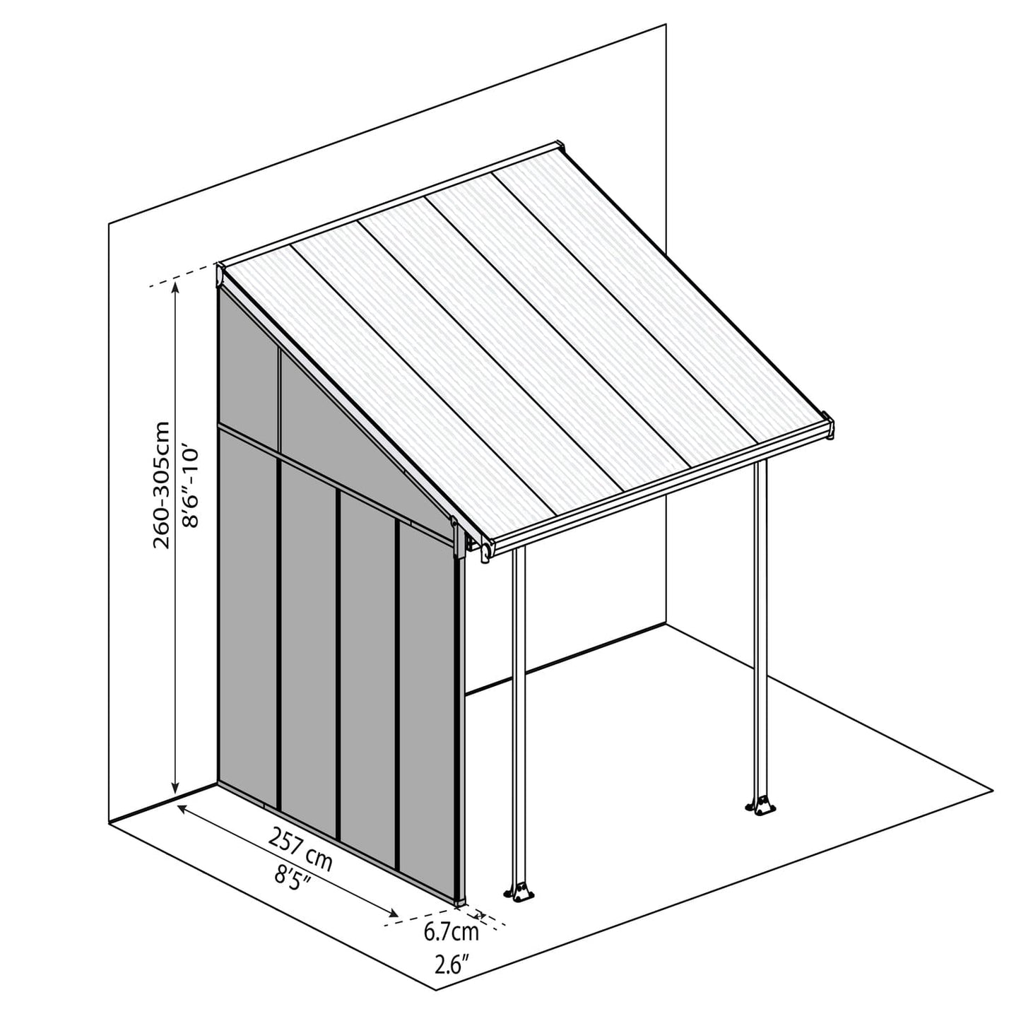 Palram - Canopia Patio Covers Palram - Canopia | Feria 13 ft Patio Cover Sidewall Kit - White HG9205