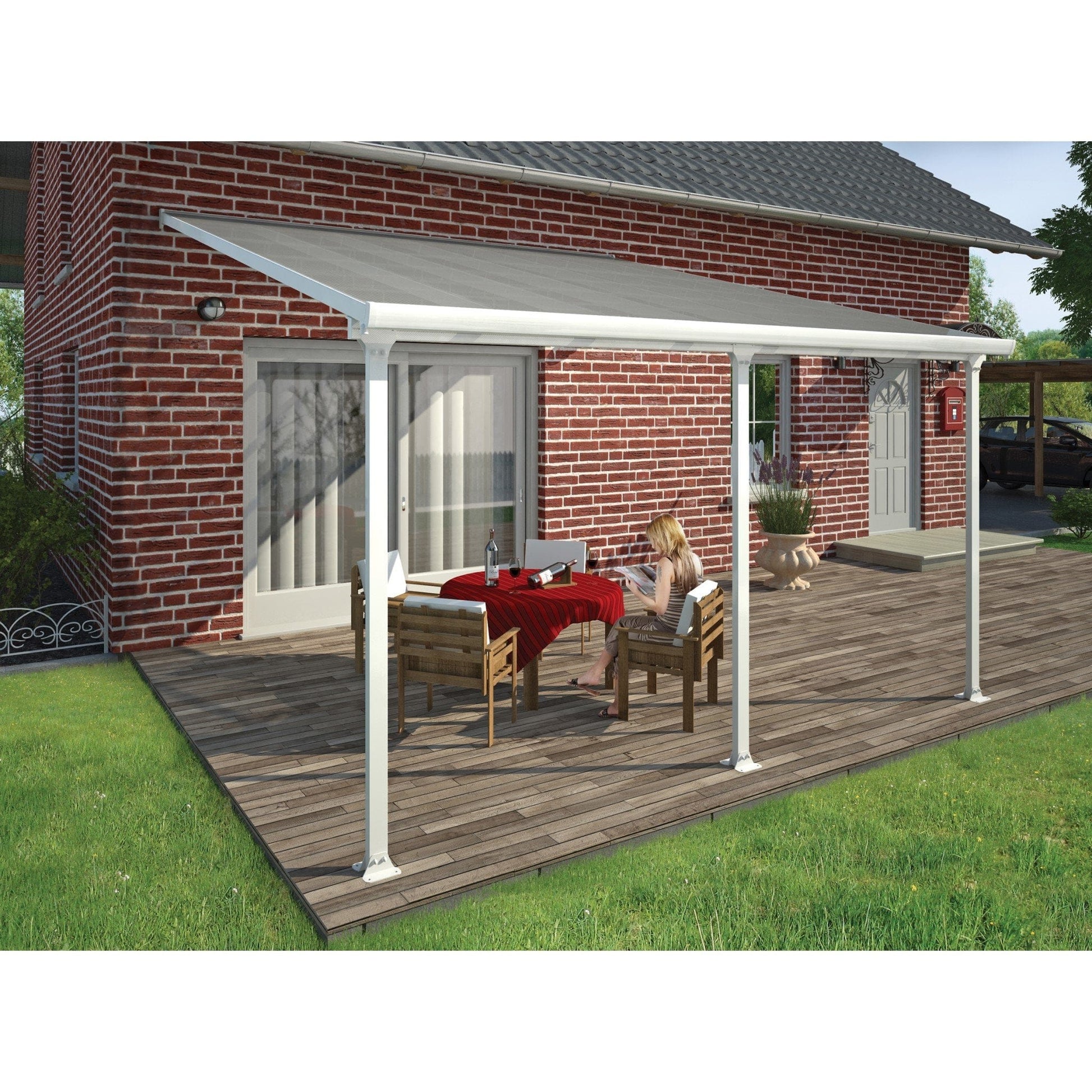 Palram - Canopia Feria Patio Cover - White Clear - mygreenhousestore.com