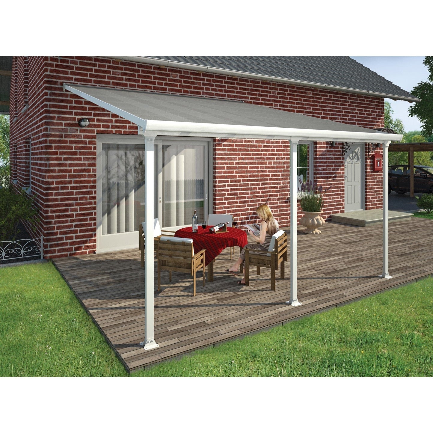 Palram - Canopia Feria Patio Cover - White Clear - mygreenhousestore.com