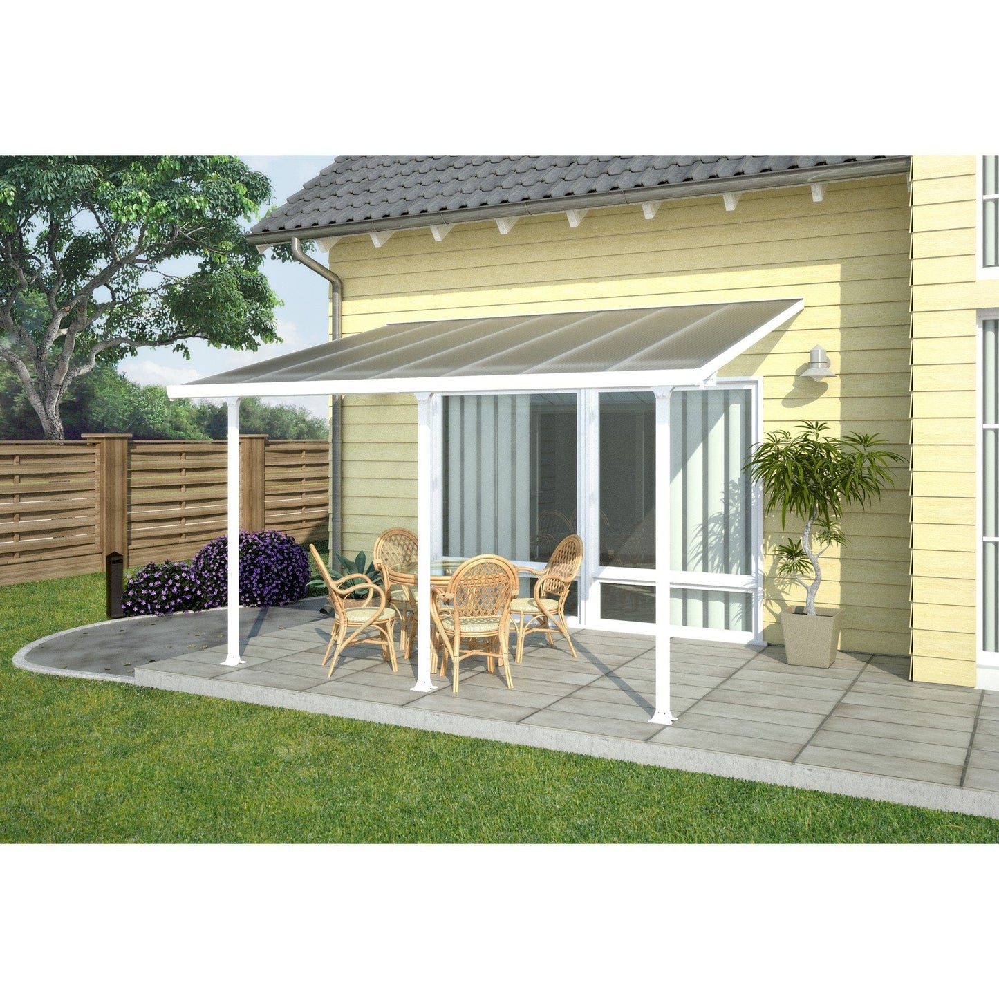 Palram - Canopia Feria Patio Cover - White Clear - mygreenhousestore.com