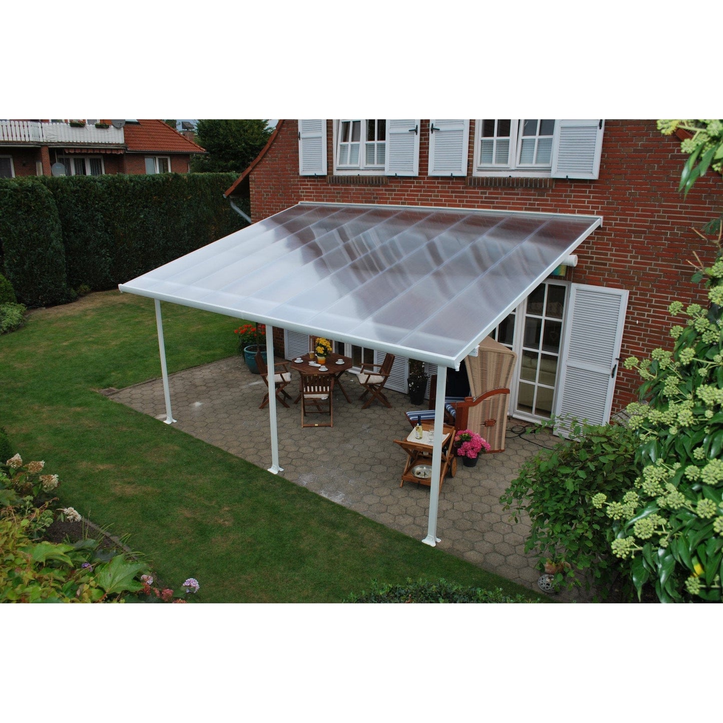 Palram - Canopia Feria Patio Cover - White Clear - mygreenhousestore.com