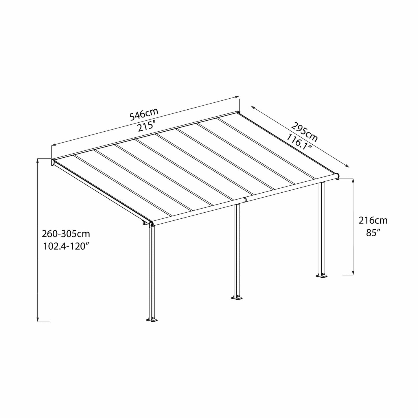 Palram - Canopia Olympia Patio Cover - Gray - mygreenhousestore.com
