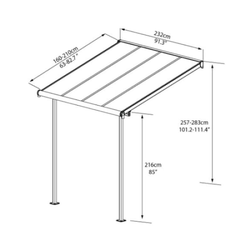 Palram - Canopia Sierra 8' x 8' Patio/Door Cover - mygreenhousestore.com