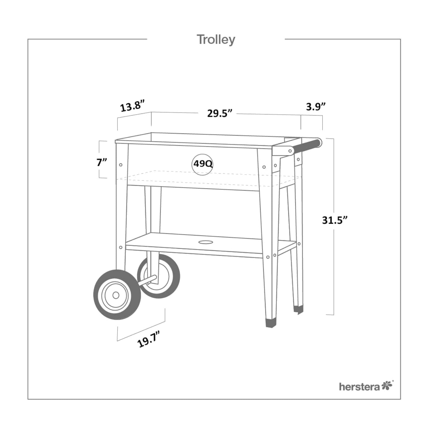 Palram - Canopia Planters Herstera Garden Trolley Mint HER1002