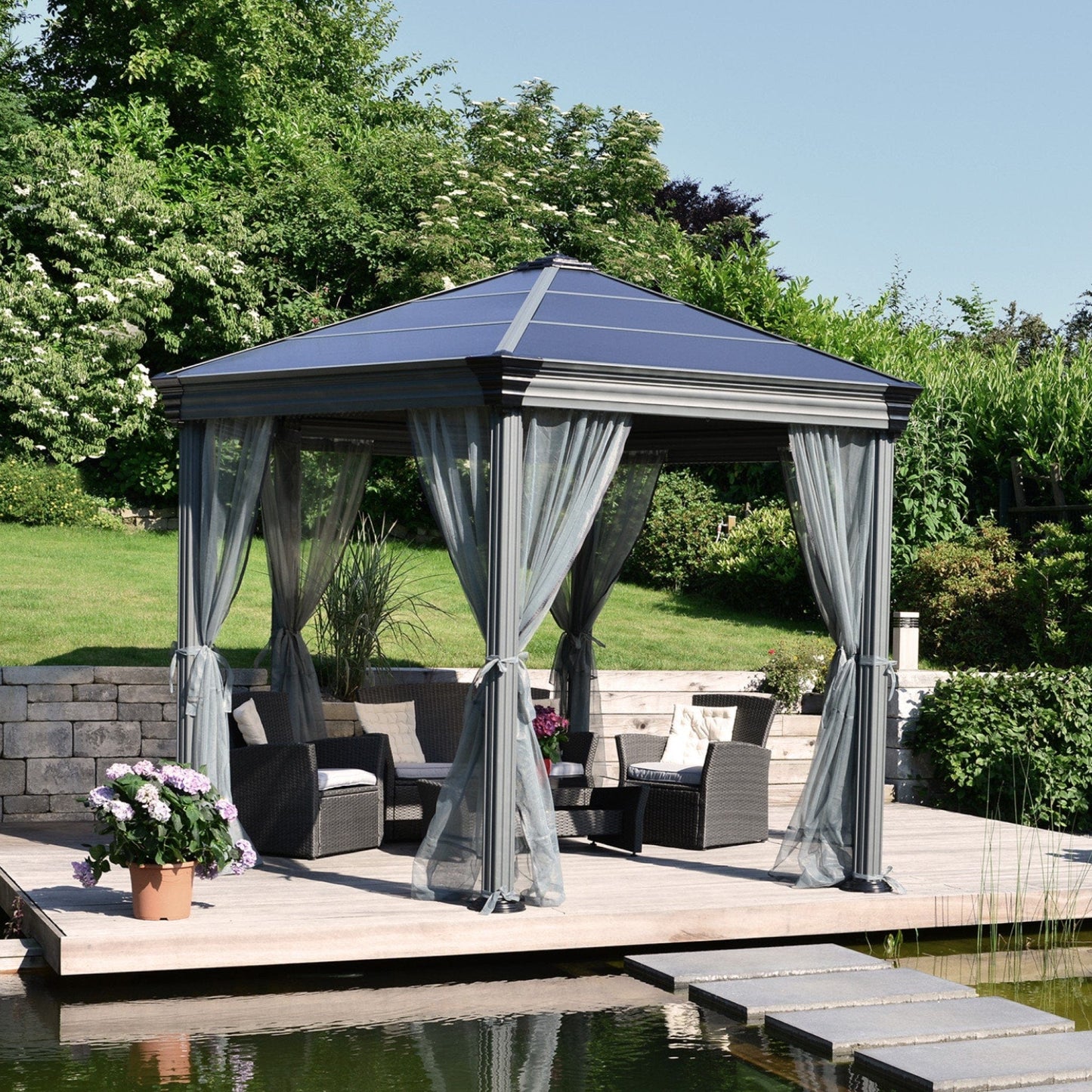 Palram - Canopia Roma Gazebo Netting set - 6 Piece - mygreenhousestore.com