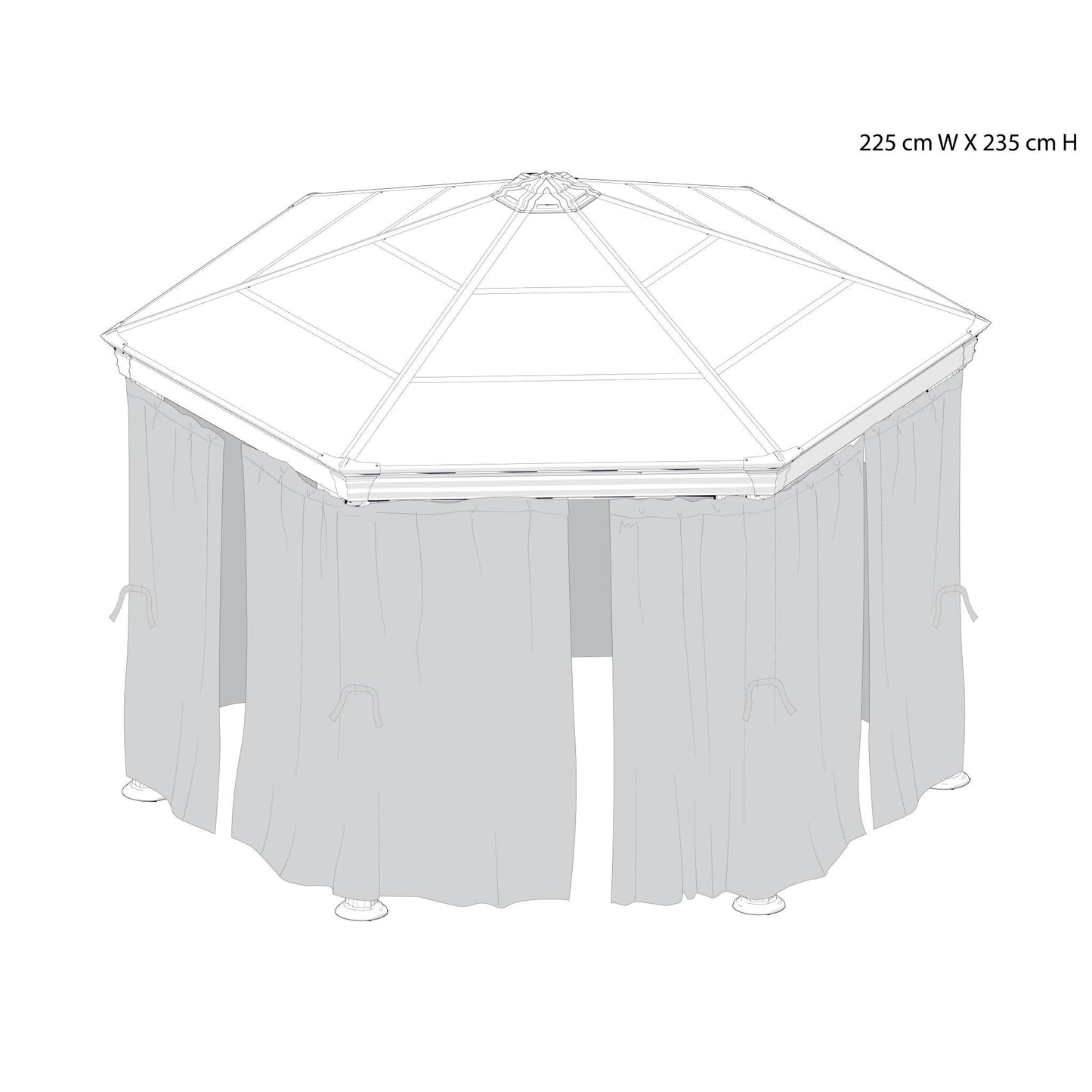 Palram - Canopia Roma Gazebo Netting set - 6 Piece - mygreenhousestore.com