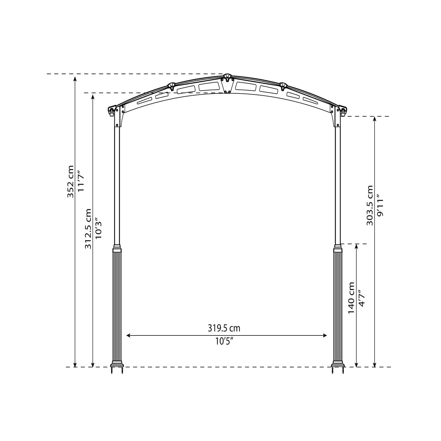 Palram - Canopia Sheds, Garages & Carports Palram - Canopia | Arcadia Alpine 12x16x11.5 Ft RV Carport HG9125