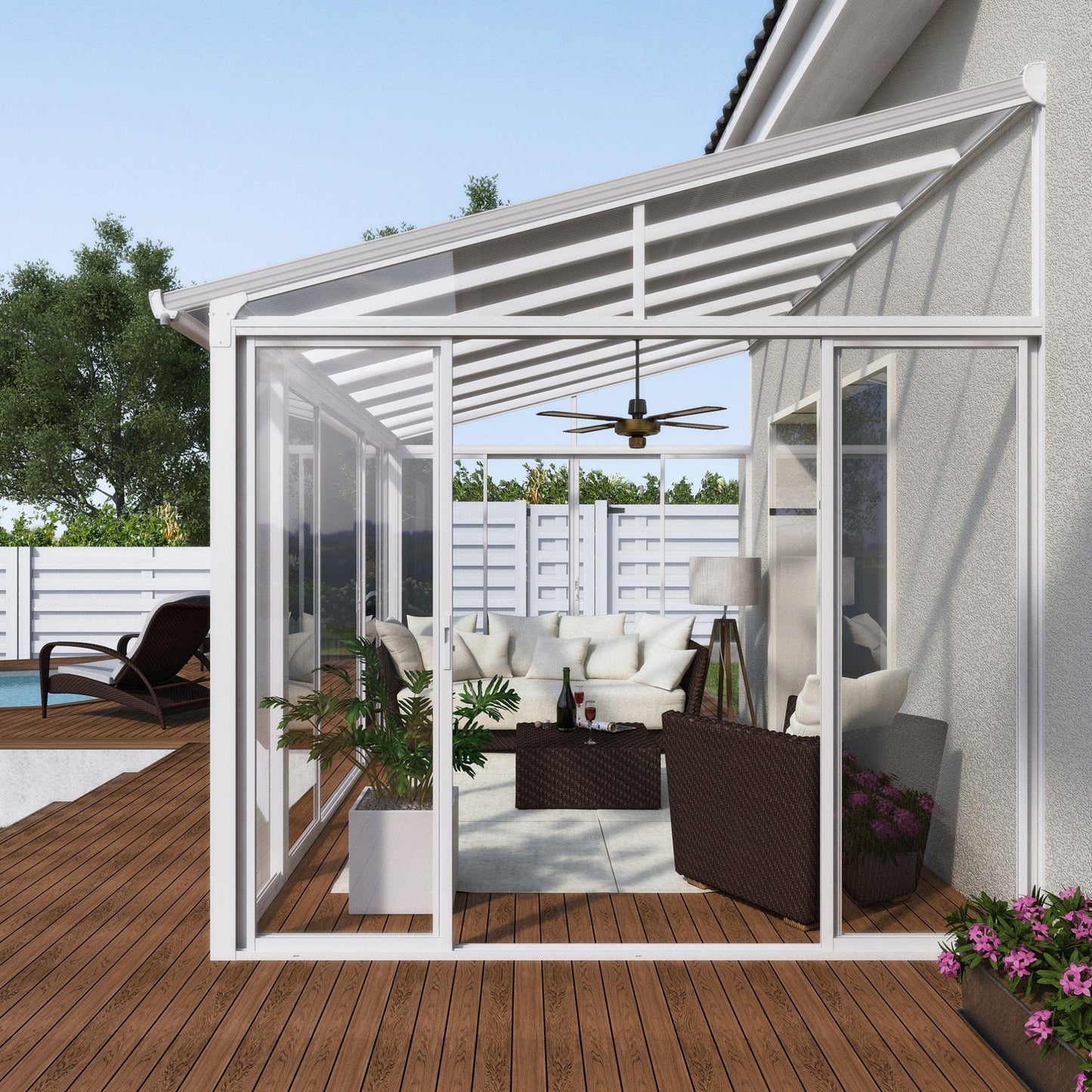 Palram - Canopia SanRemo White Patio Enclosure - mygreenhousestore.com