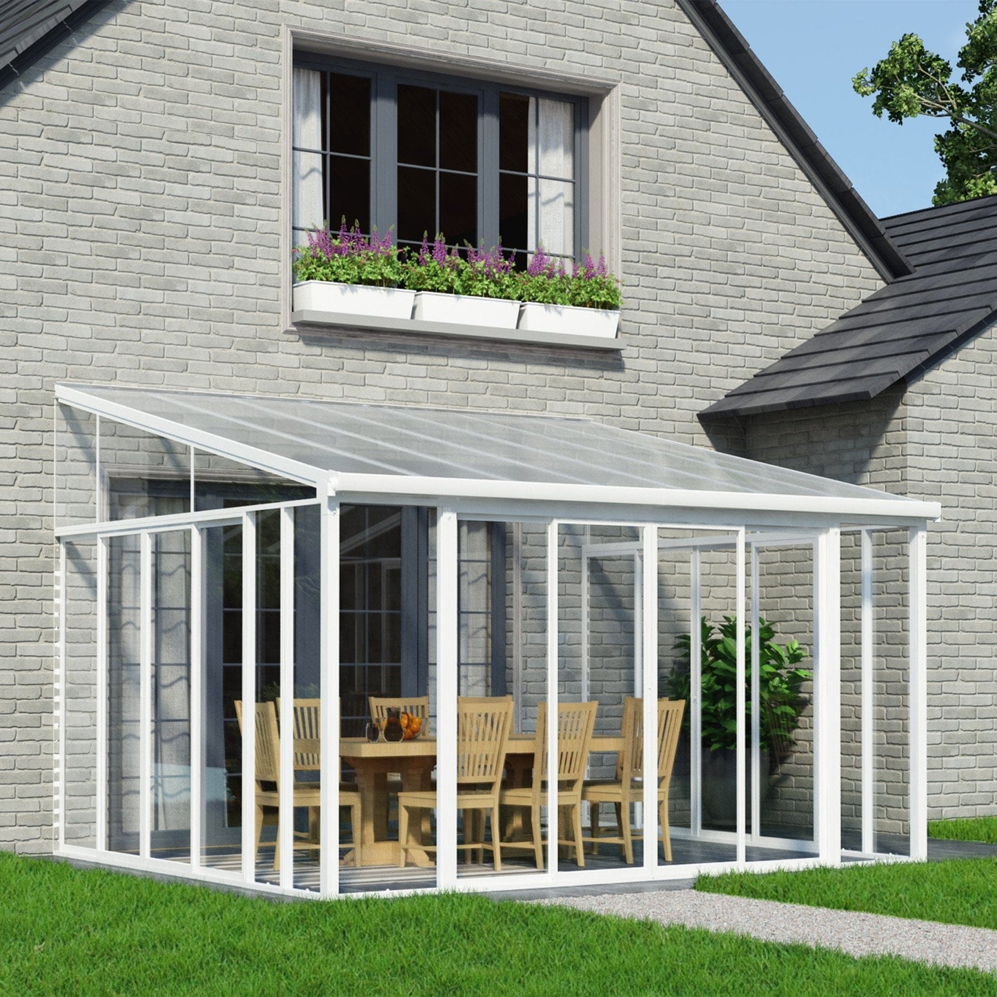 Palram - Canopia SanRemo White Patio Enclosure - mygreenhousestore.com