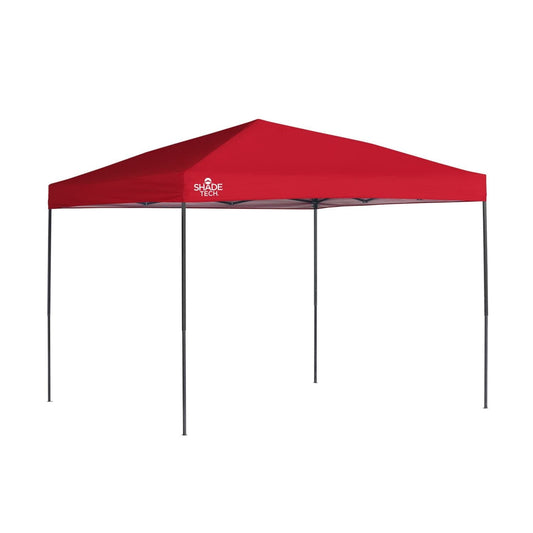Quik Shade Pop Up Canopies Quik Shade | Shade Tech ST100 10' x 10' Straight Leg Canopy - Red 157377DS