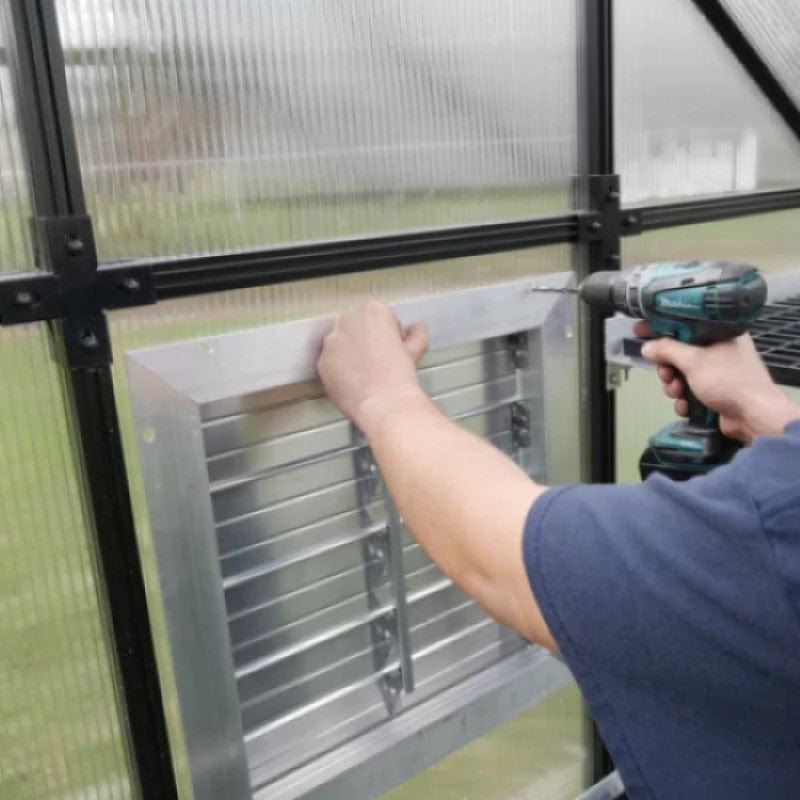 Riverstone Industries 18" Louver Wall Mounted Window With Solar Powered Opener - mygreenhousestore.com