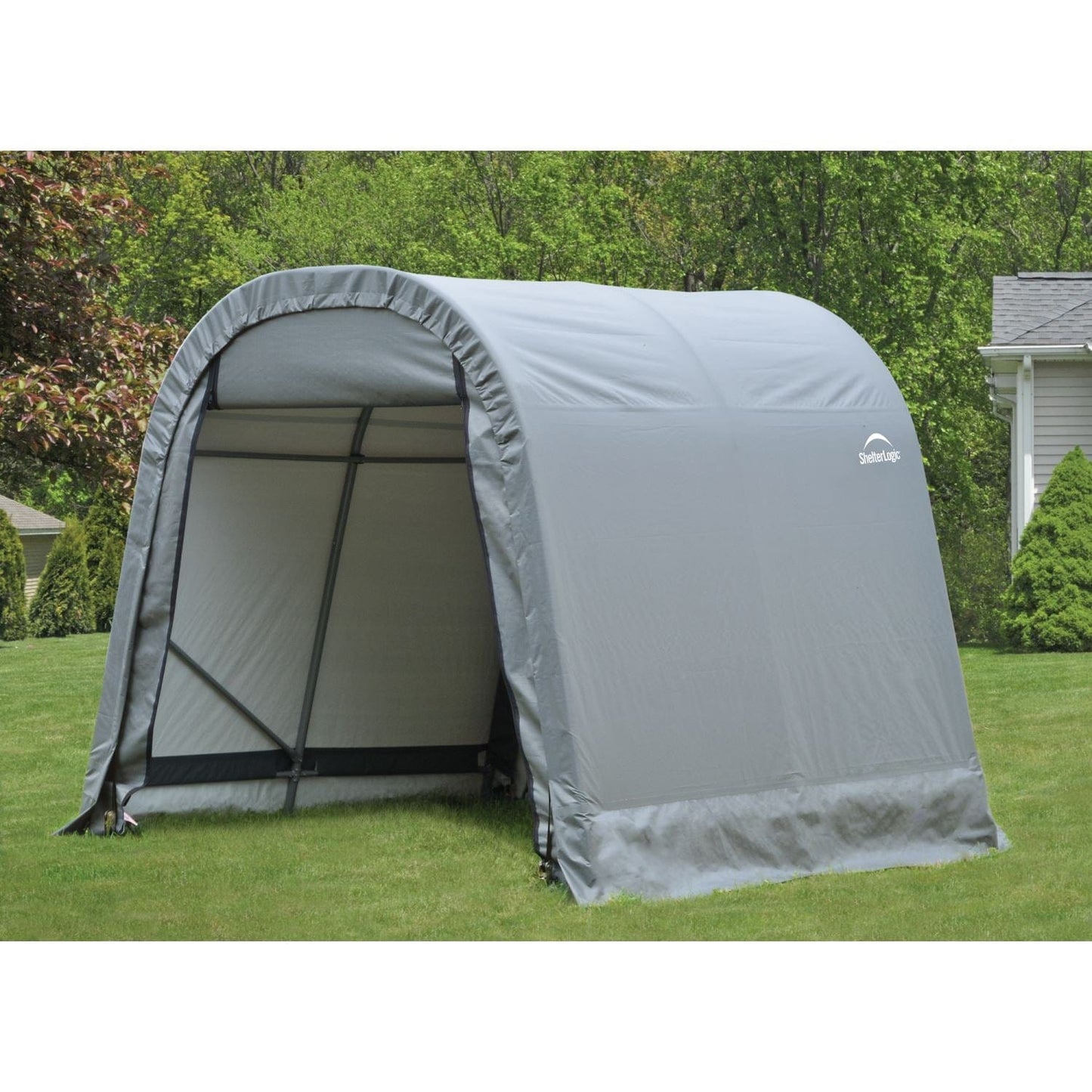 ShelterLogic Portable Garage ShelterLogic | ShelterCoat 8 x 8 ft. Wind and Snow Rated Garage Round Gray STD 76803