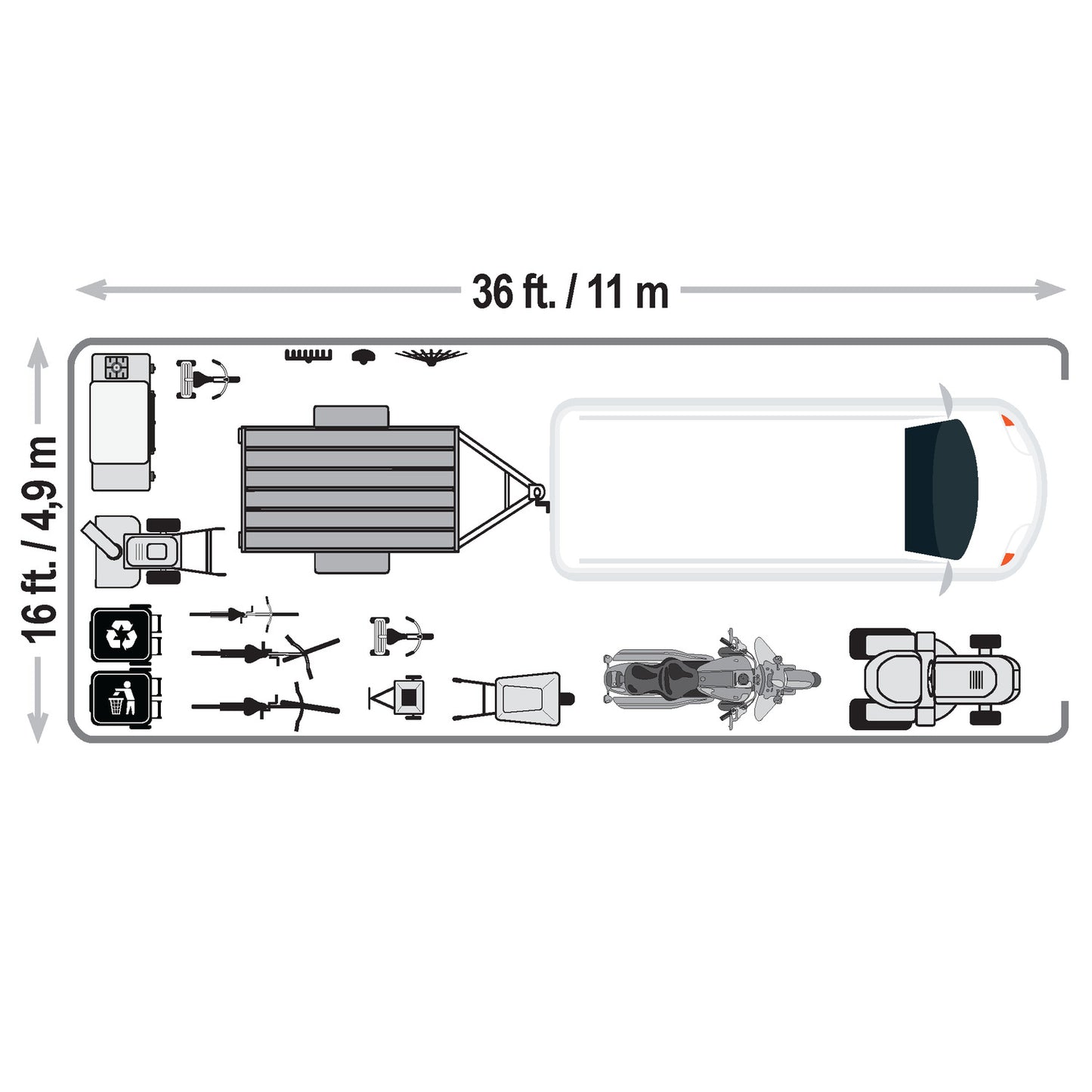 ShelterLogic | ShelterCoat 16 x 36 ft. Garage Peak Gray STD