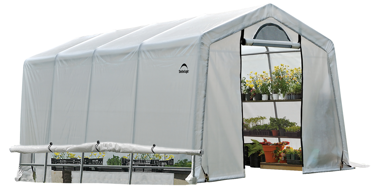 ShelterLogic | GrowIT Greenhouse-in-a-Box Translucent Peak Grow Tent - 10 ft Wide