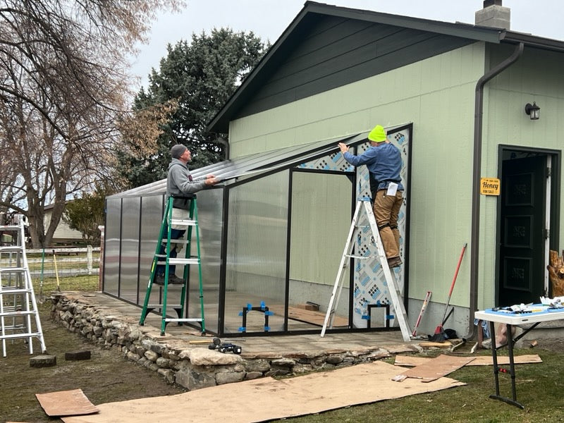 Santa Barbara | Montecito Aluminum Lean-To Greenhouse / Sunroom Kit With 8mm Twin-wall Polycarbonate Glazing