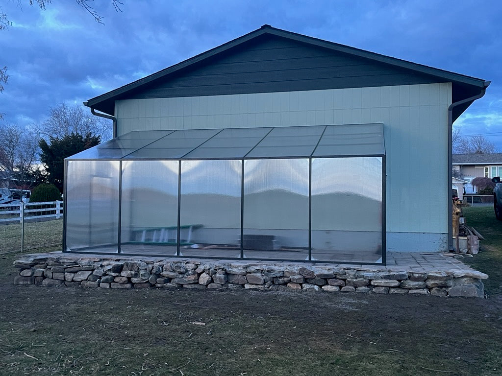 Santa Barbara | Montecito Aluminum Lean-To Greenhouse / Sunroom Kit With 8mm Twin-wall Polycarbonate Glazing