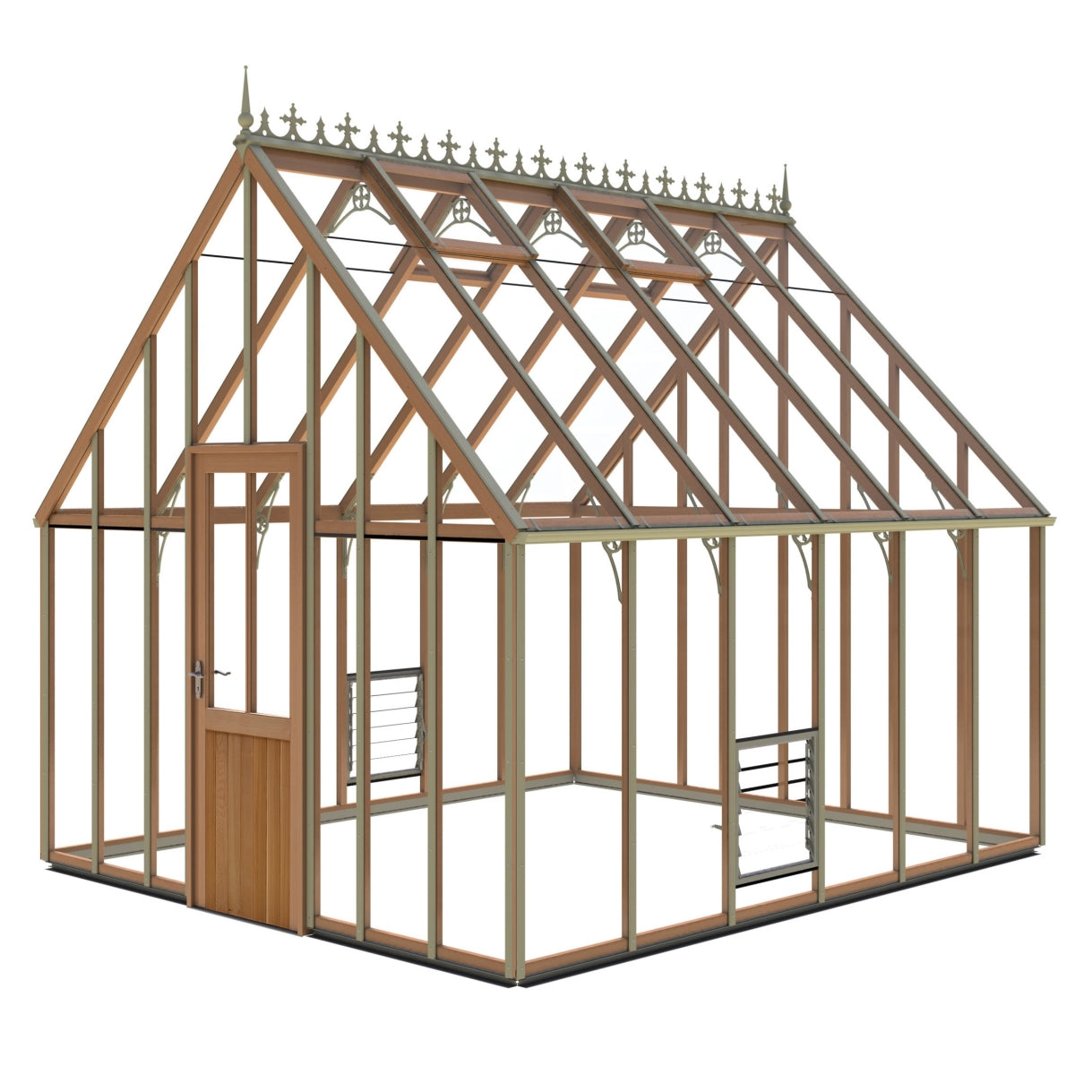 Alton | Lancing Victorian Cedar Glass Greenhouse With 3mm Tempered Glass Glazing - 10ft 9in Wide