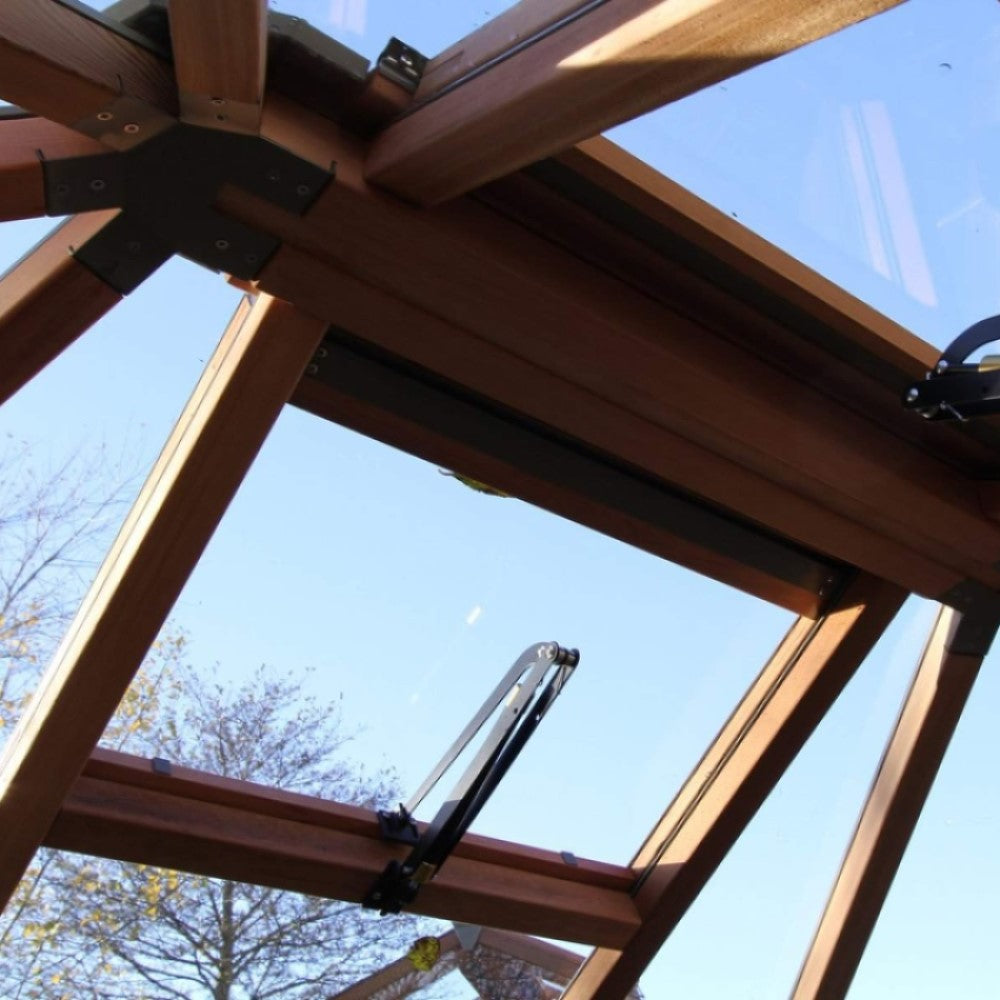 Alton | Octagonal Half Board Cedar Greenhouse With 3mm Tempered Glass Glazing