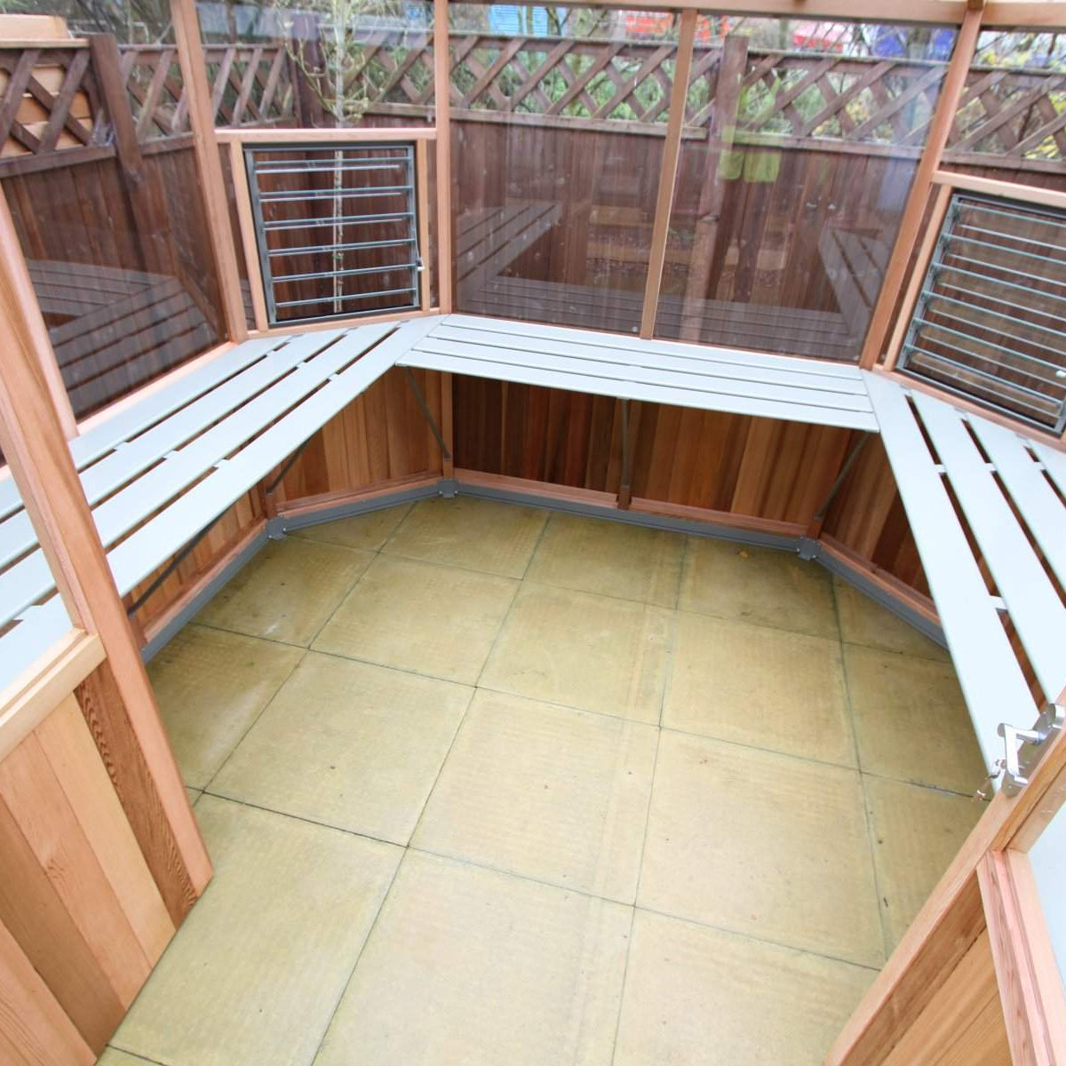 Alton | Octagonal Half Board Cedar Greenhouse With 3mm Tempered Glass Glazing