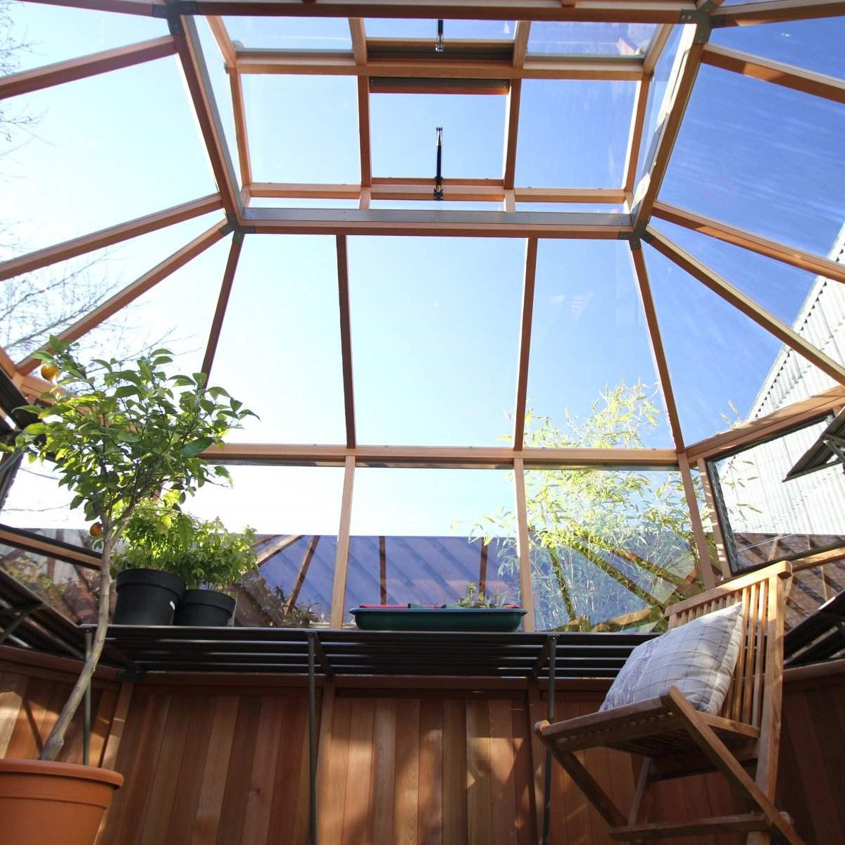 Alton | Octagonal Half Board Cedar Greenhouse With 3mm Tempered Glass Glazing